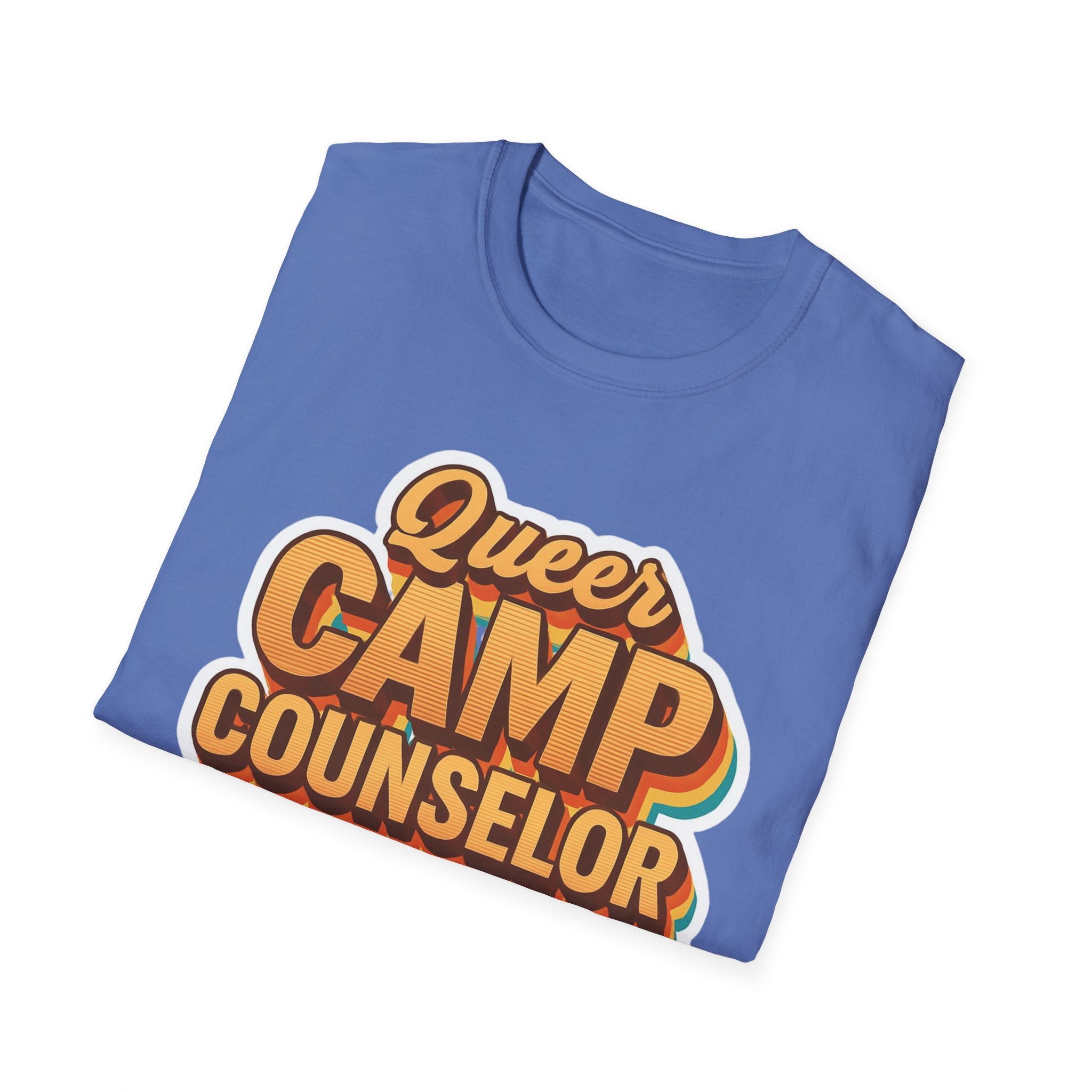 Queer Camp Counselor T-Shirt, LGBTQ Pride Tee, Rainbow Graphic Shirt, Summer Camp Theme Top, Gender Neutral Clothing Ptown carnival