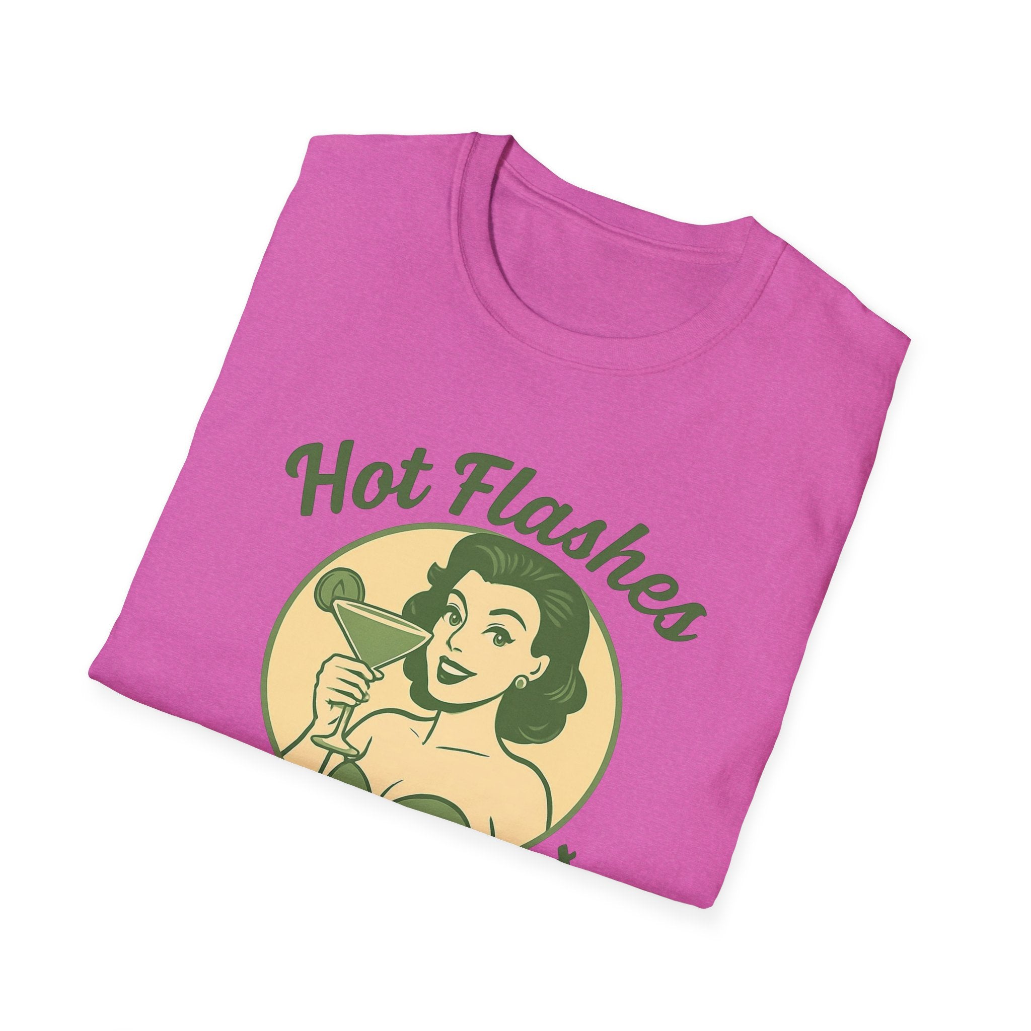 Menopause Life Change Gifts for Her Unisex Softstyle T-Shirt, Hot Flashes Cold Heart, Funny Menopausal Shirt, Gift for Women, Comfortable