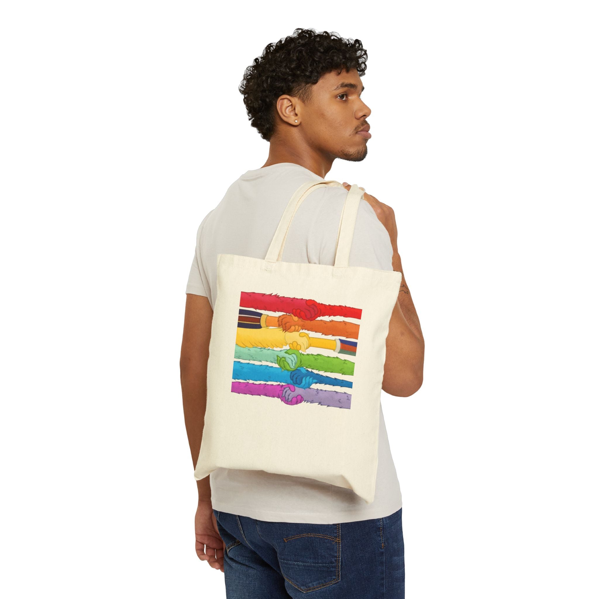 Kindness and diversity matter! Colorful Pride Cotton Tote Bag, Eco-Friendly Shopping Bag, LGBTQ+ Gift, anti trump Canvas Tote