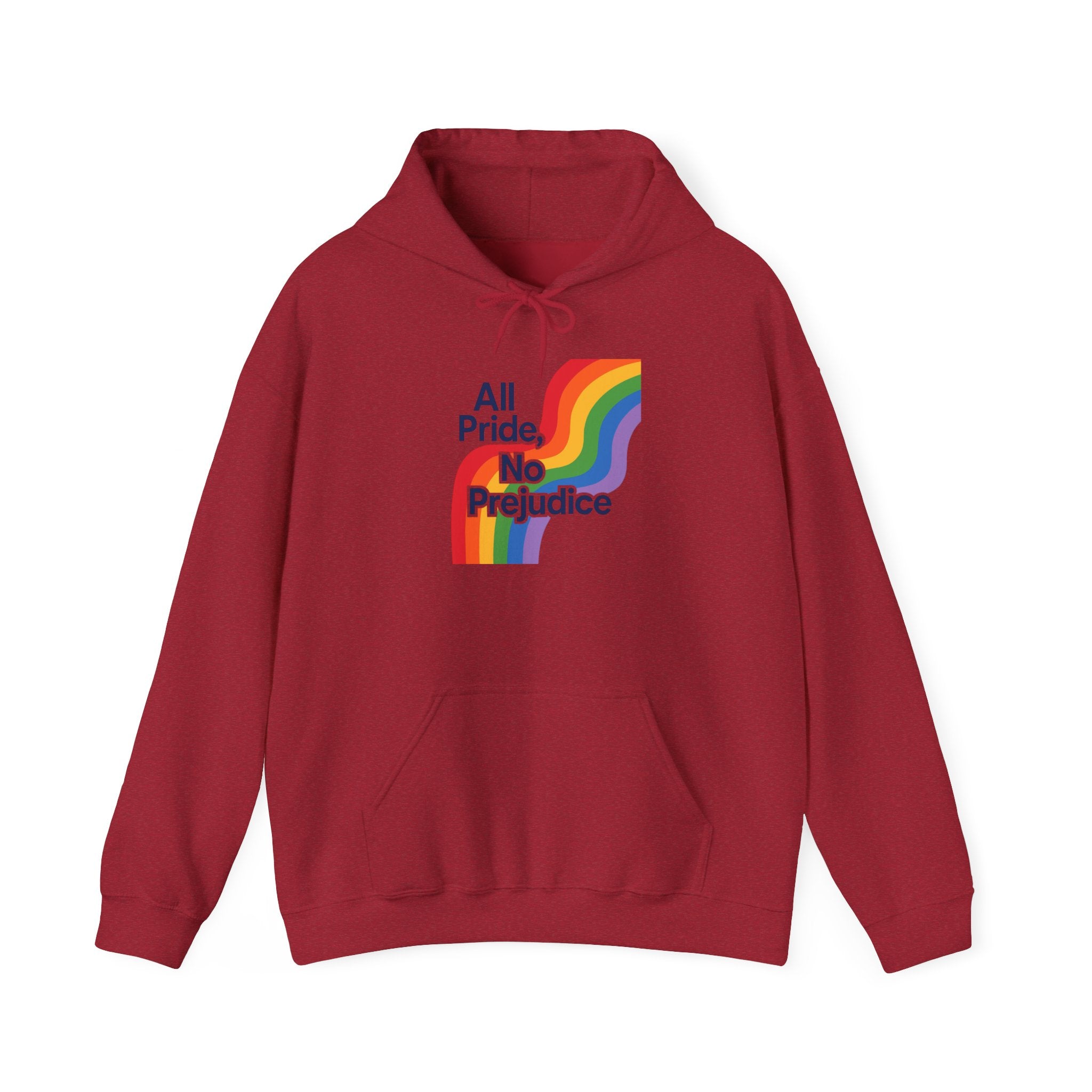 Pride Celebration Hoodie, Unisex Rainbow Sweatshirt, LGBTQ+ Hoodie, All Pride No Prejudice Sweatshirt, Comfortable Pride Wear anti trump