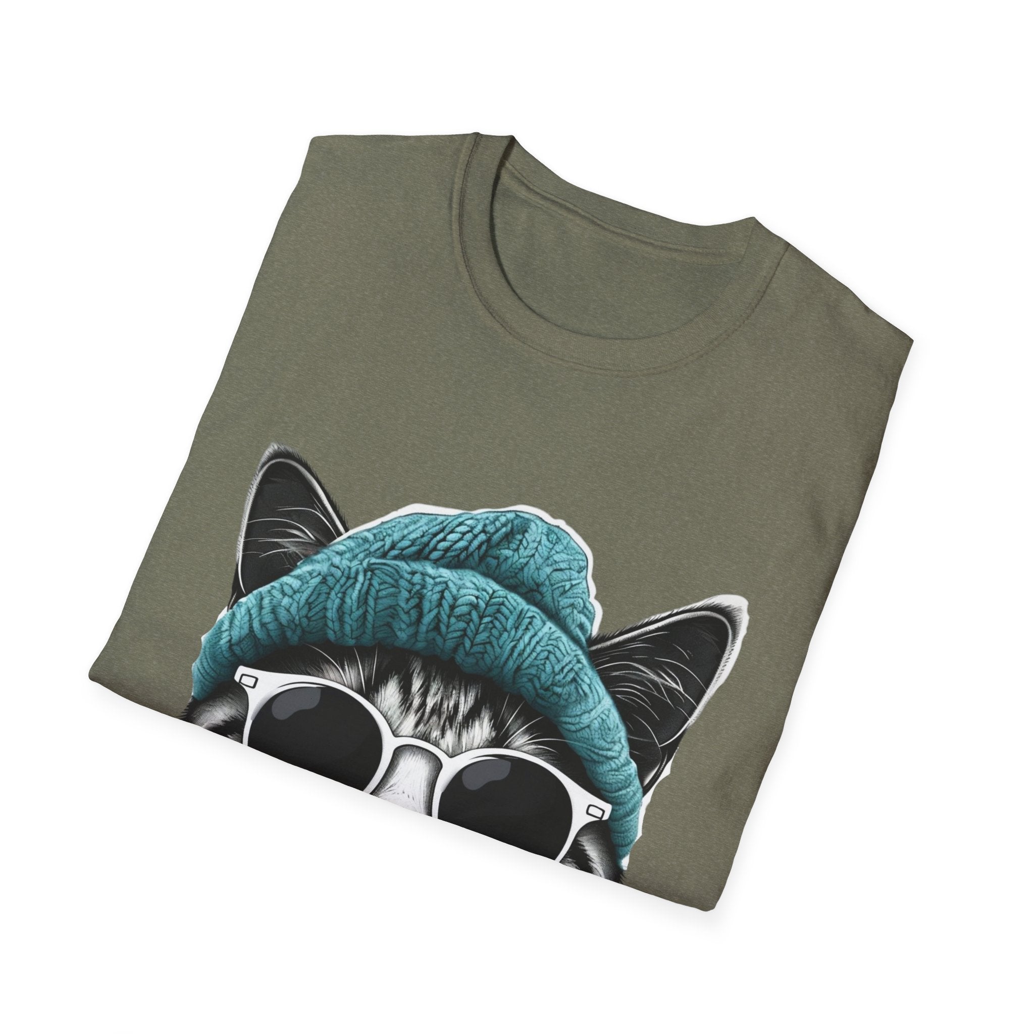 Cool cat with a Knit Cap Cat lovers gift unisex tshirt
