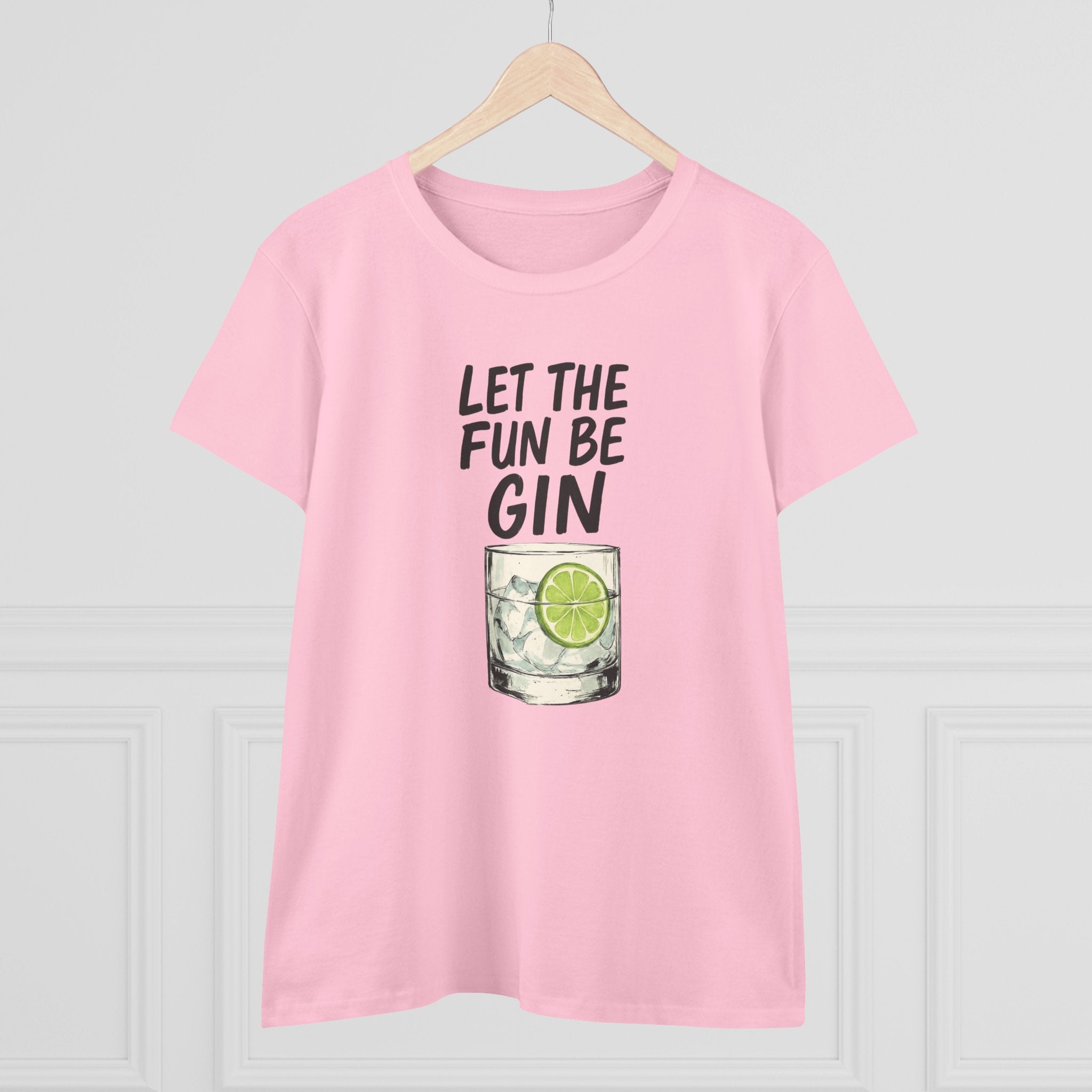 Let the Fun Be Gin Summer Party Cocktail Gift, Womans Tee, Graphic Top, Cotton Shirt, Funny Drinking Tee Gin and Tonic