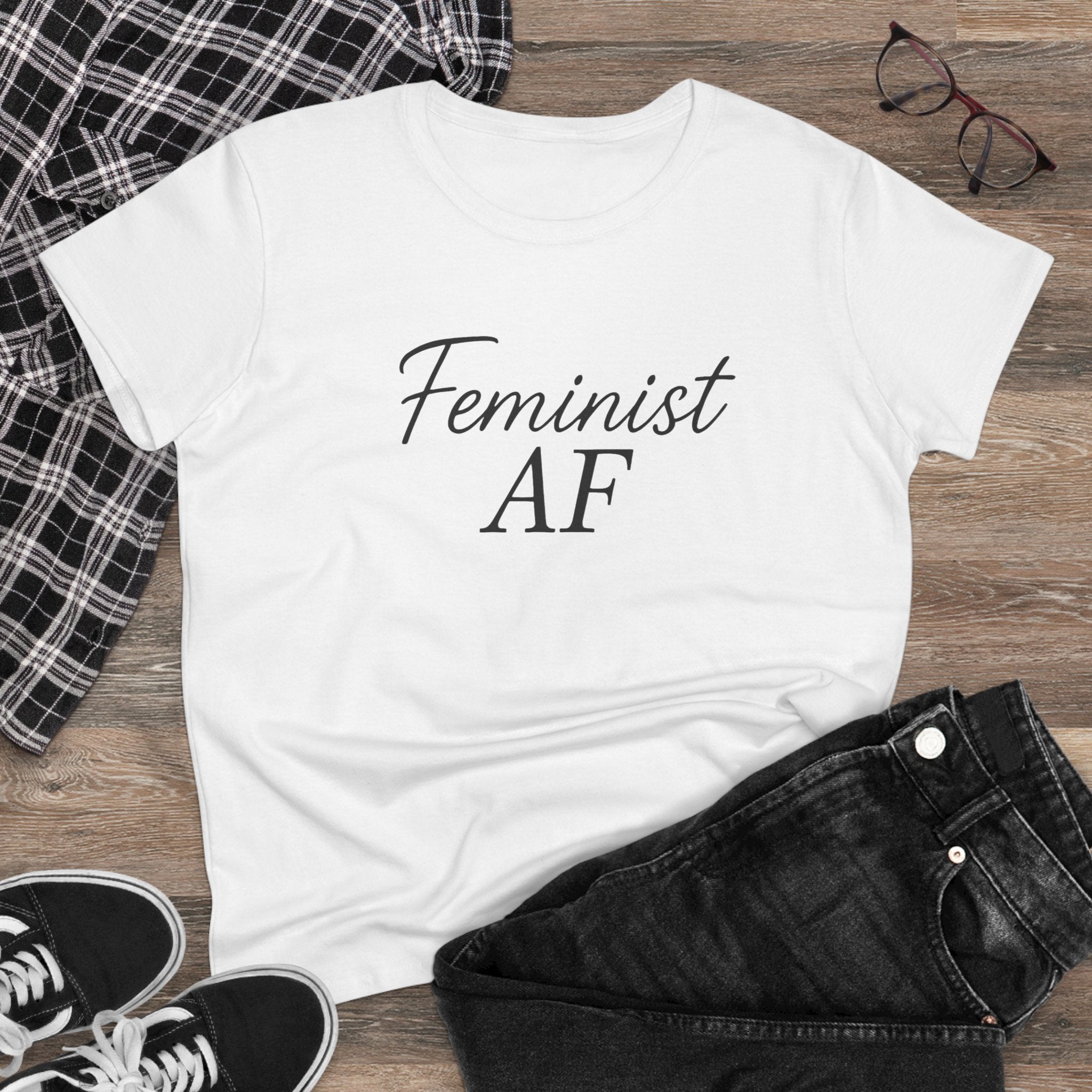 Feminist AF Tee, Protest Shirt, Empowerment Top, Activist Clothing, Women's Rights Apparel, Midweight Cotton Tshirt