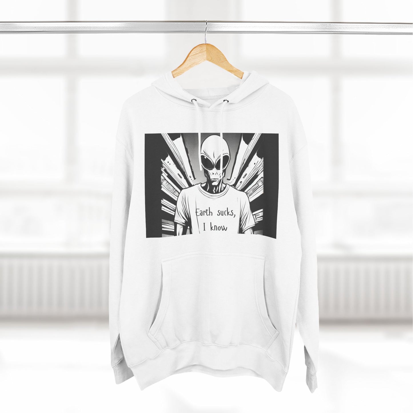 Fleece Hoodie - Earth Sucks I Know - Funny Graphic Design