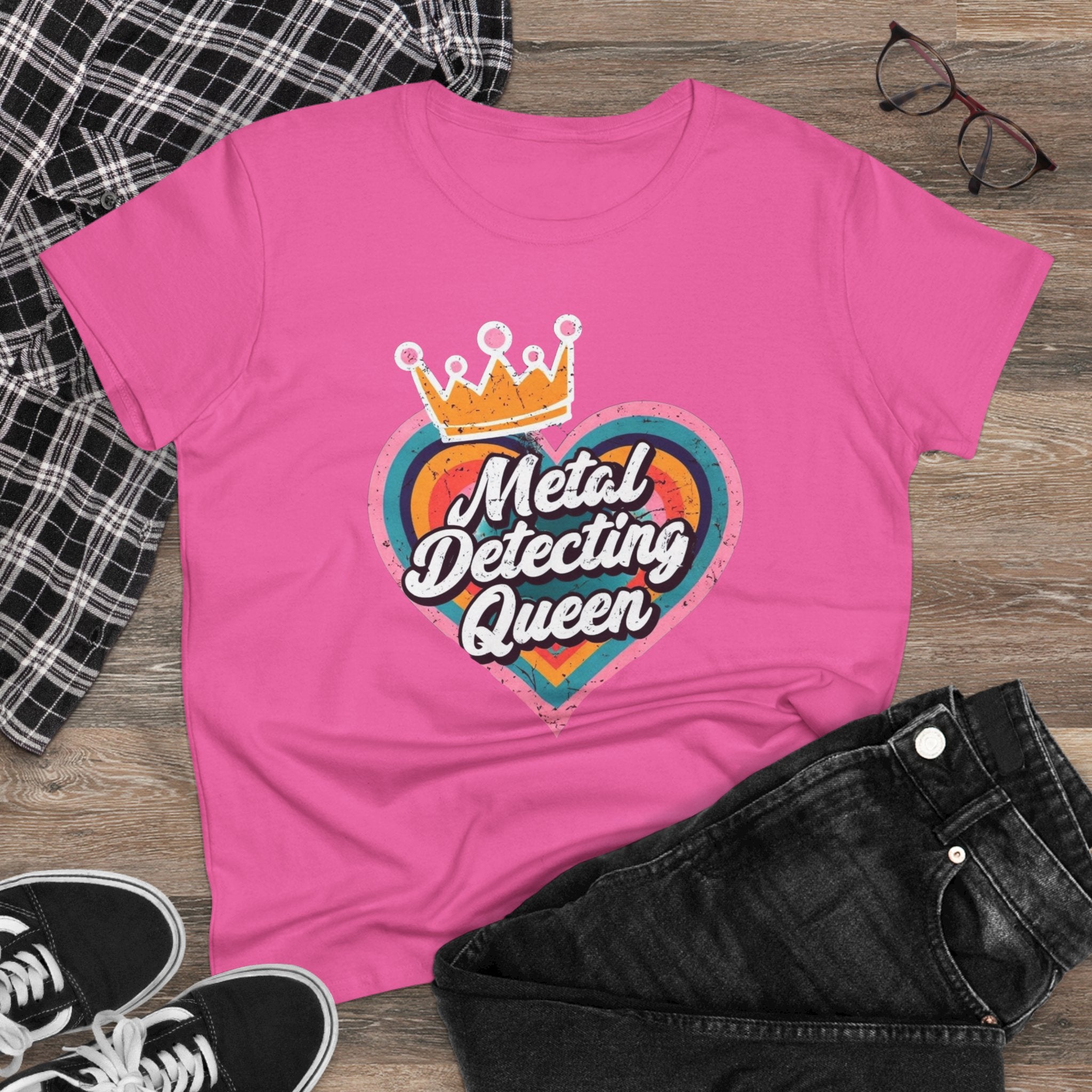 Metal Detecting Queen T-Shirt, Fun Tee for Hobbyists, Gift for Treasure Hunters, Everyday Casual Wear, Perfect for Outdoors
