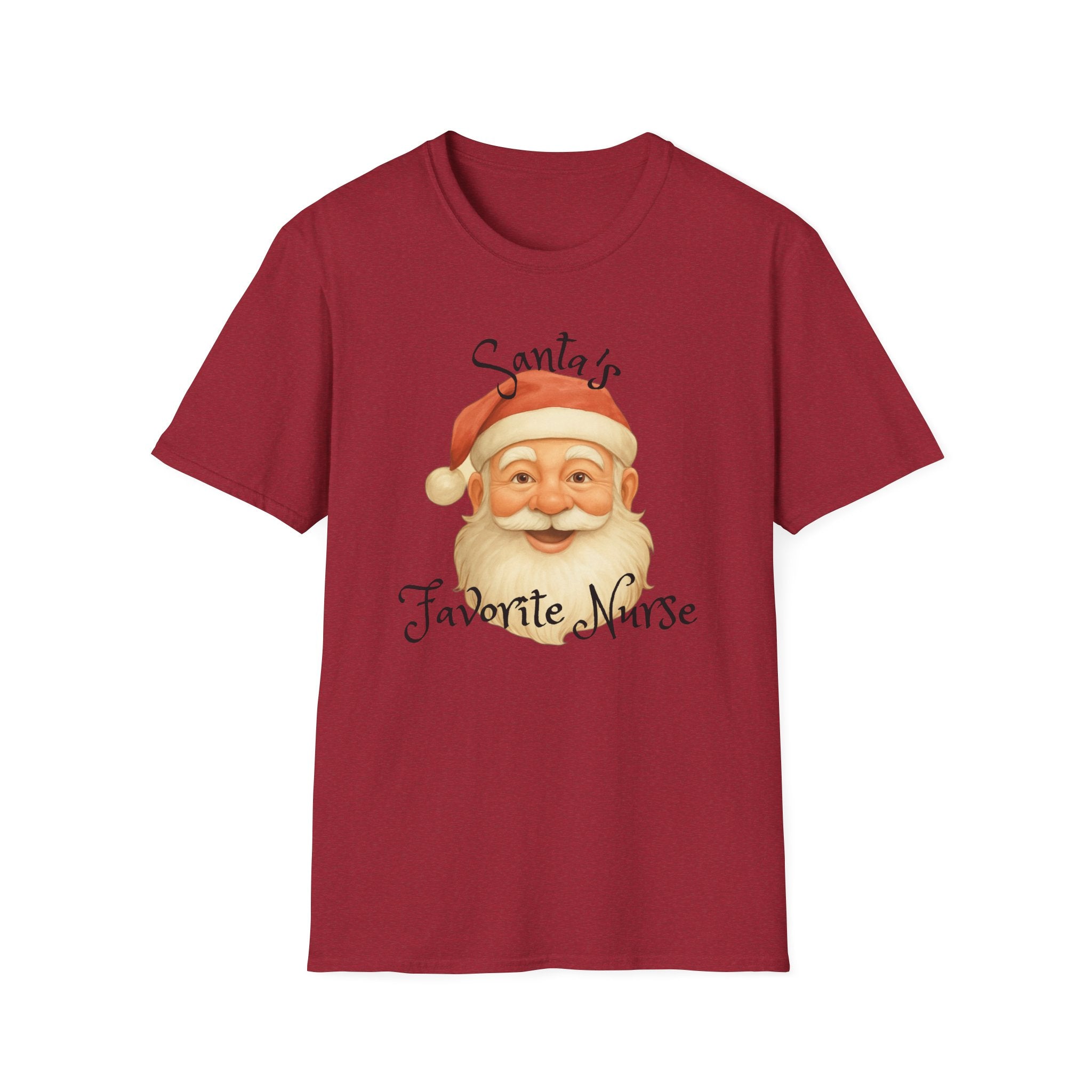 Santa Nurse Christmas T-Shirt, Santa's Favorite Nurse Top, Holiday Gifts for Nurses, Unisex Tee, RN Shirt, Healthcare Worker Apparel