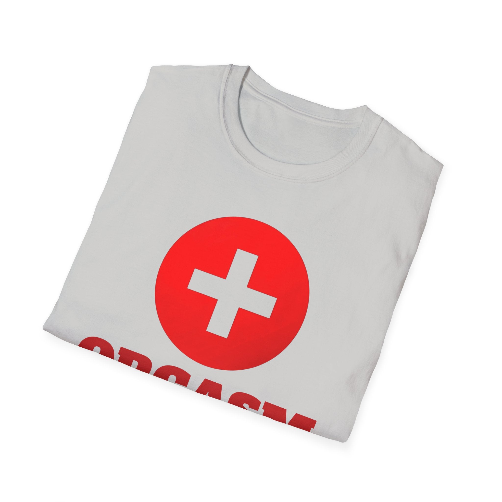 Funny Orgasm Donor Red Cross Unisex T-Shirt, Saving Lives Tee, Humorous Graphic Shirt, Naughty Gag Gift, Hilarious Adult Tee