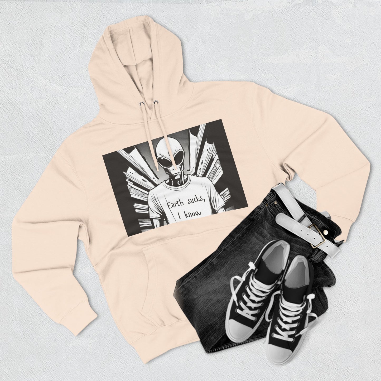 Fleece Hoodie - Earth Sucks I Know - Funny Graphic Design