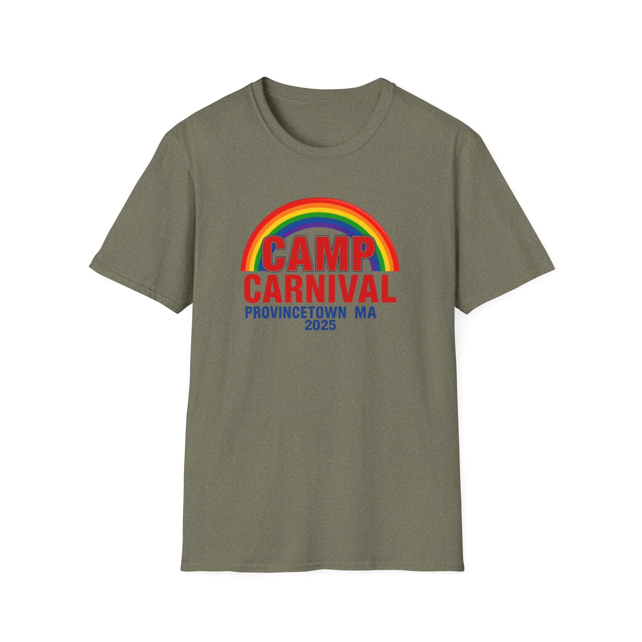 Rainbow Camp Carnival Ptown Unisex T-Shirt, LGBTQ+ Pride Apparel, Summer Festival Top, Gift for Camp Lovers, 2025 Event Shirt