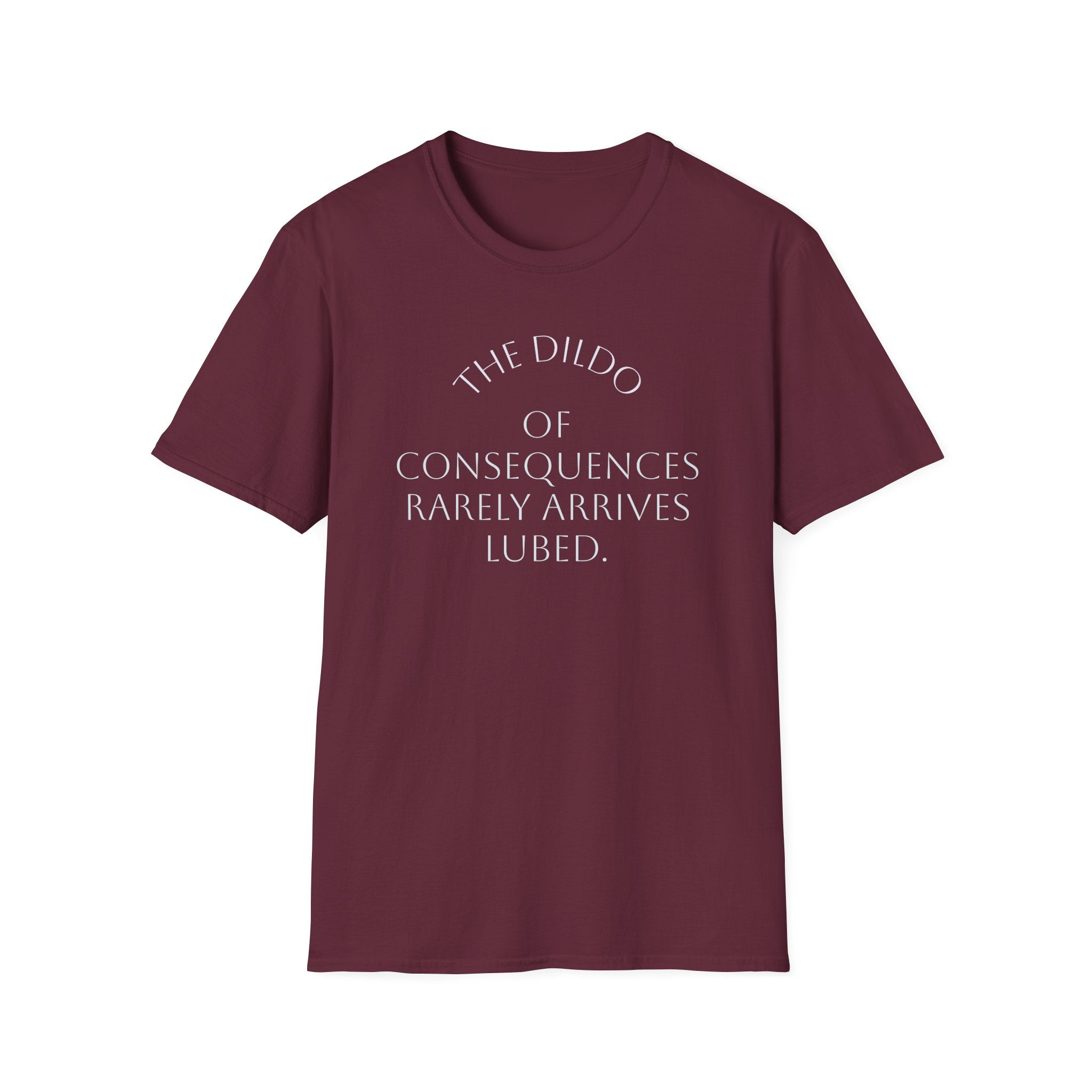 Bad Karma Unisex Softstyle T-Shirt, Humorous Dildo of Consequences Tee, Sarcastic Graphic Shirt, Novelty Gift Apparel, Unisex Tshirt