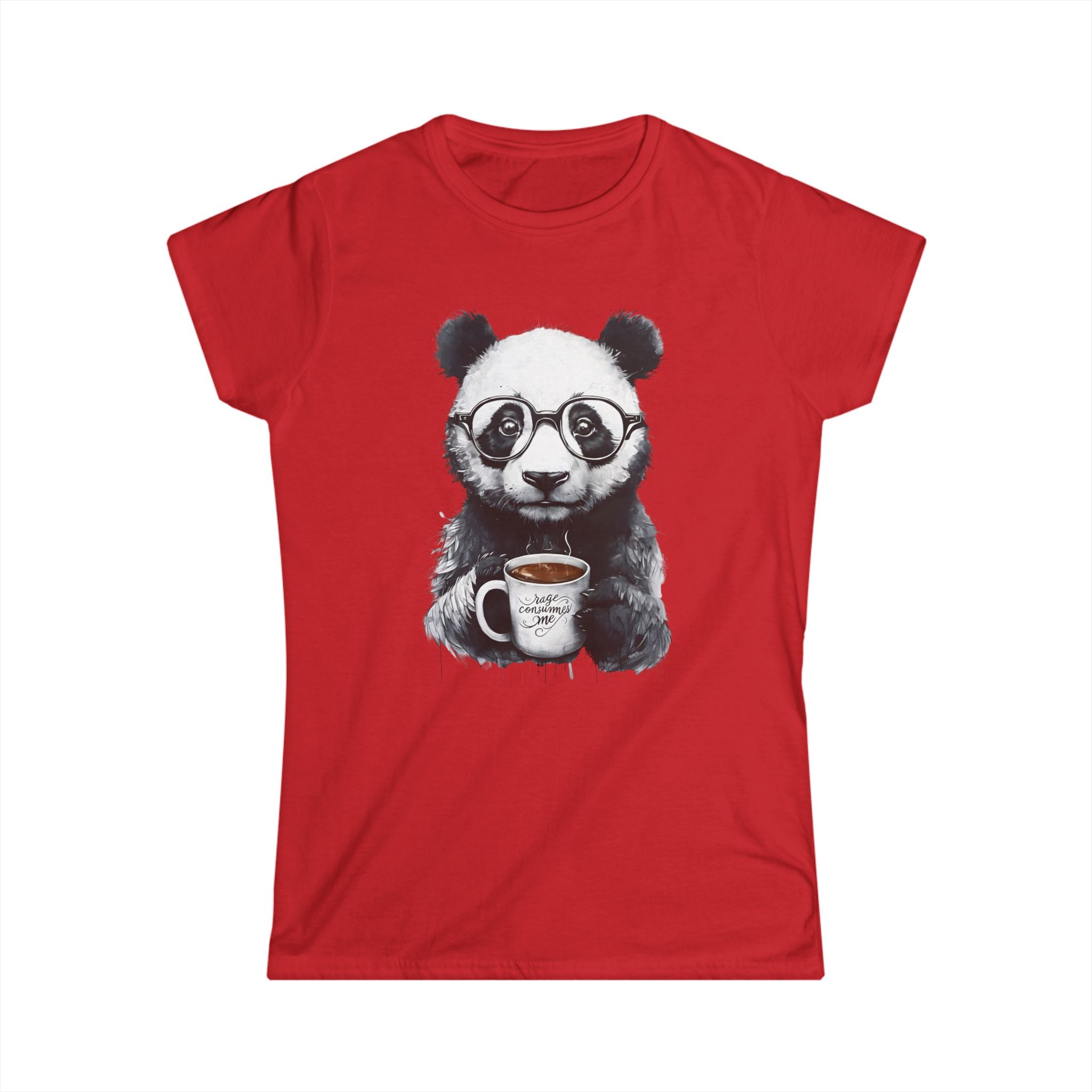 Rage consumes me panda T-Shirt, Women's Graphic Tee, Softstyle Top, Cute Animal Shirt, Funny Panda Gift