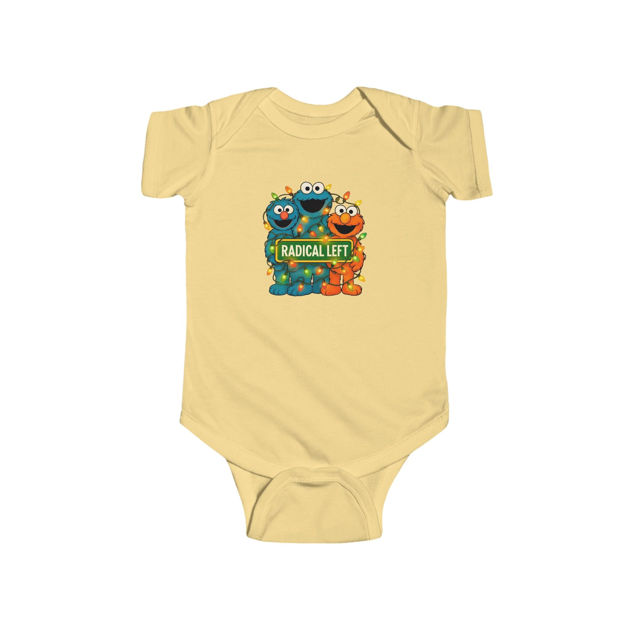 Radical Left Funny Infant Bodysuit, Anti-Trump Baby Gift, Social Justice Christmas Onesie, Kindness and Diversity Political Humor,