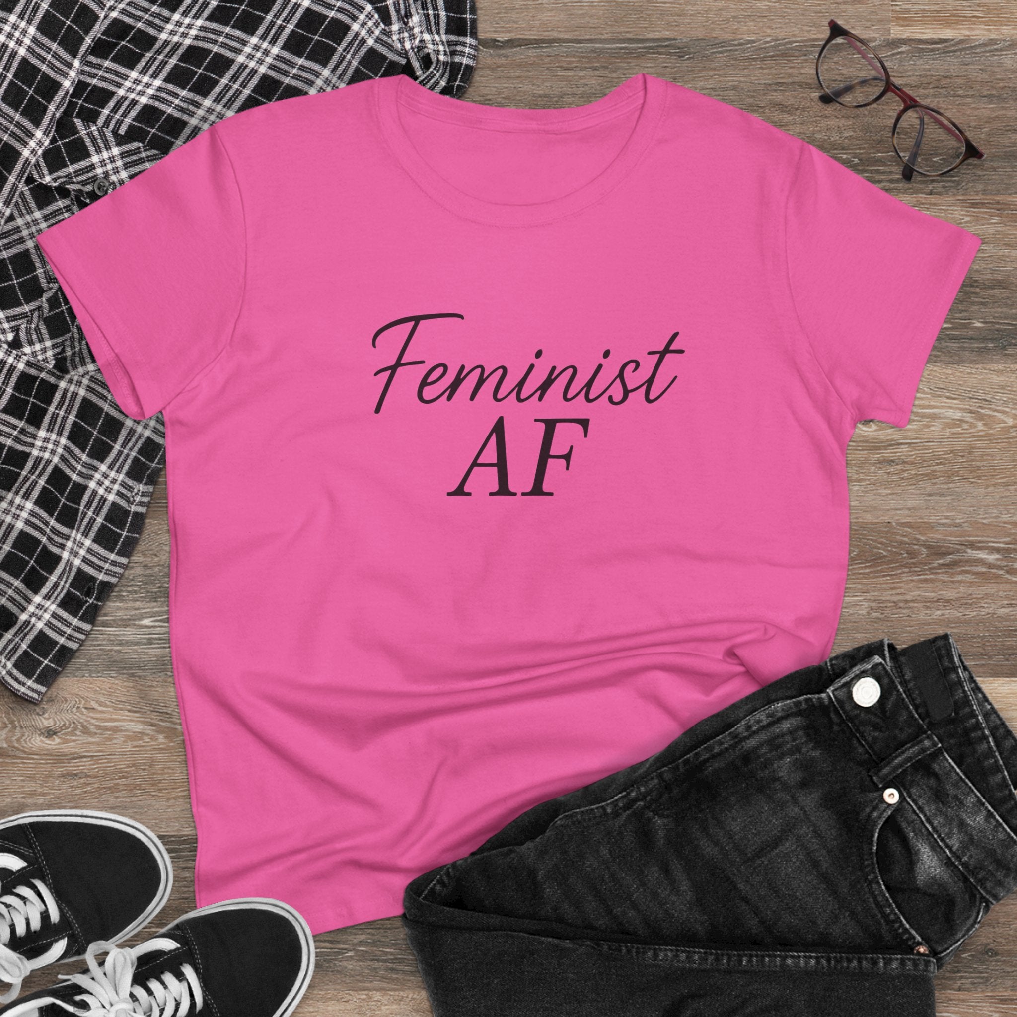 Feminist AF Tee, Protest Shirt, Empowerment Top, Activist Clothing, Women's Rights Apparel, Midweight Cotton Tshirt