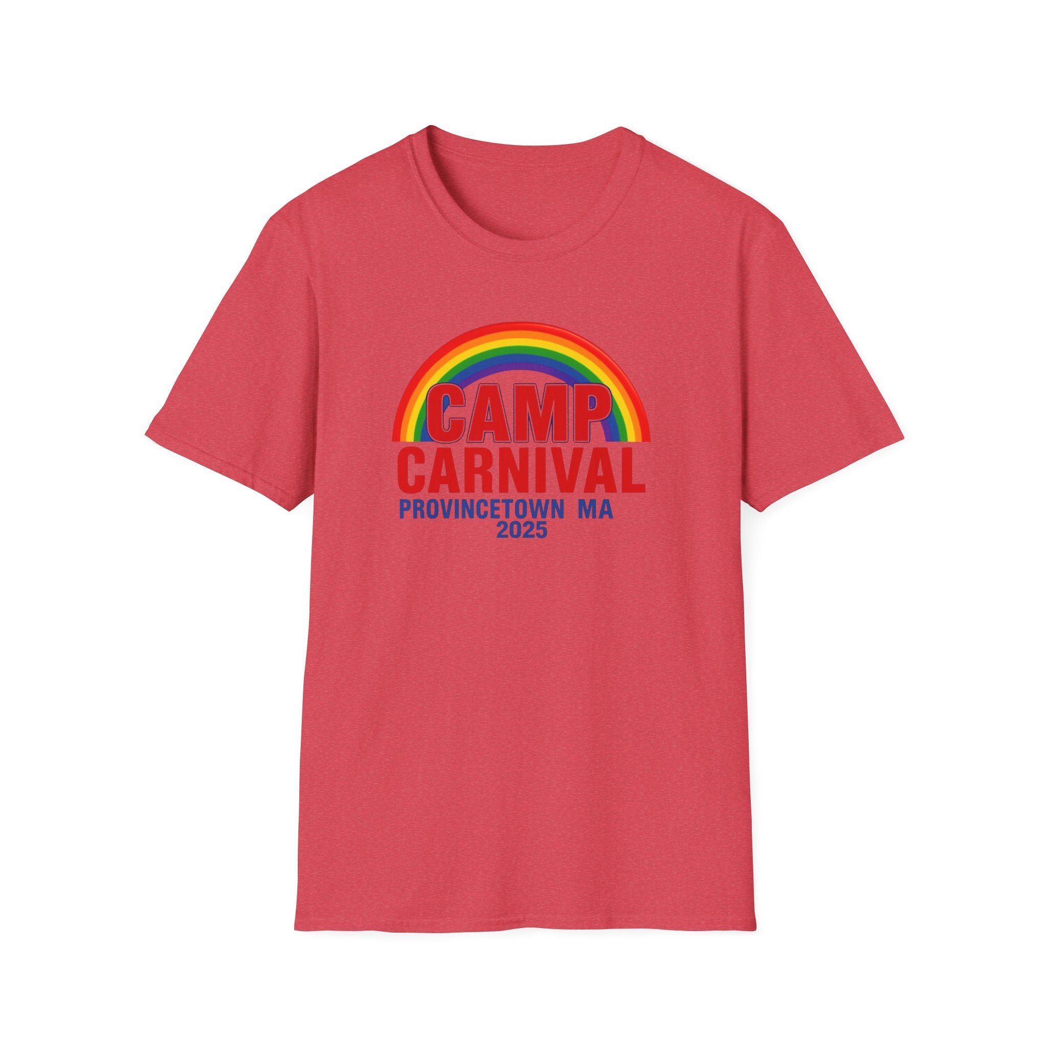 Rainbow Camp Carnival Ptown Unisex T-Shirt, LGBTQ+ Pride Apparel, Summer Festival Top, Gift for Camp Lovers, 2025 Event Shirt