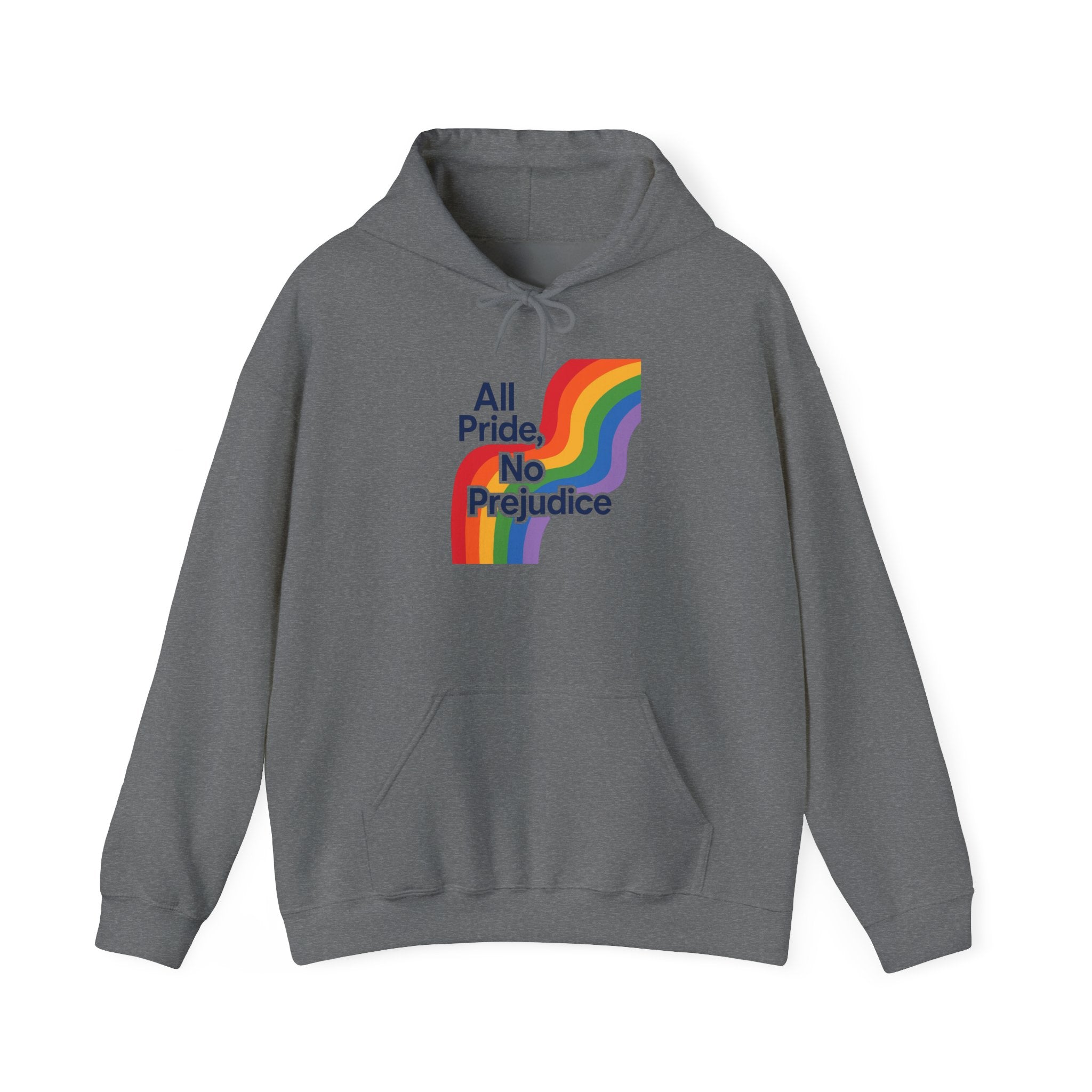 Pride Celebration Hoodie, Unisex Rainbow Sweatshirt, LGBTQ+ Hoodie, All Pride No Prejudice Sweatshirt, Comfortable Pride Wear anti trump