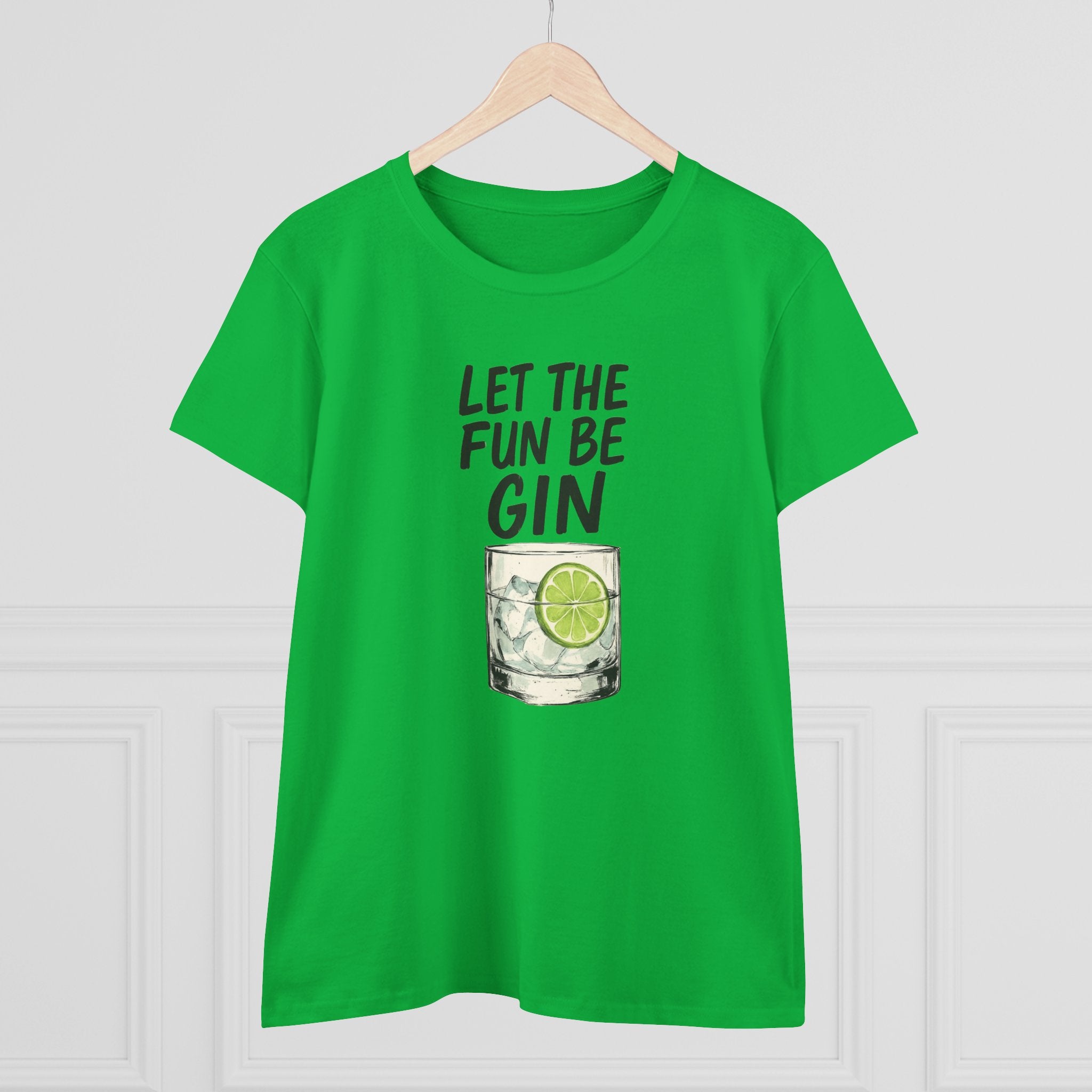 Let the Fun Be Gin Summer Party Cocktail Gift, Womans Tee, Graphic Top, Cotton Shirt, Funny Drinking Tee Gin and Tonic