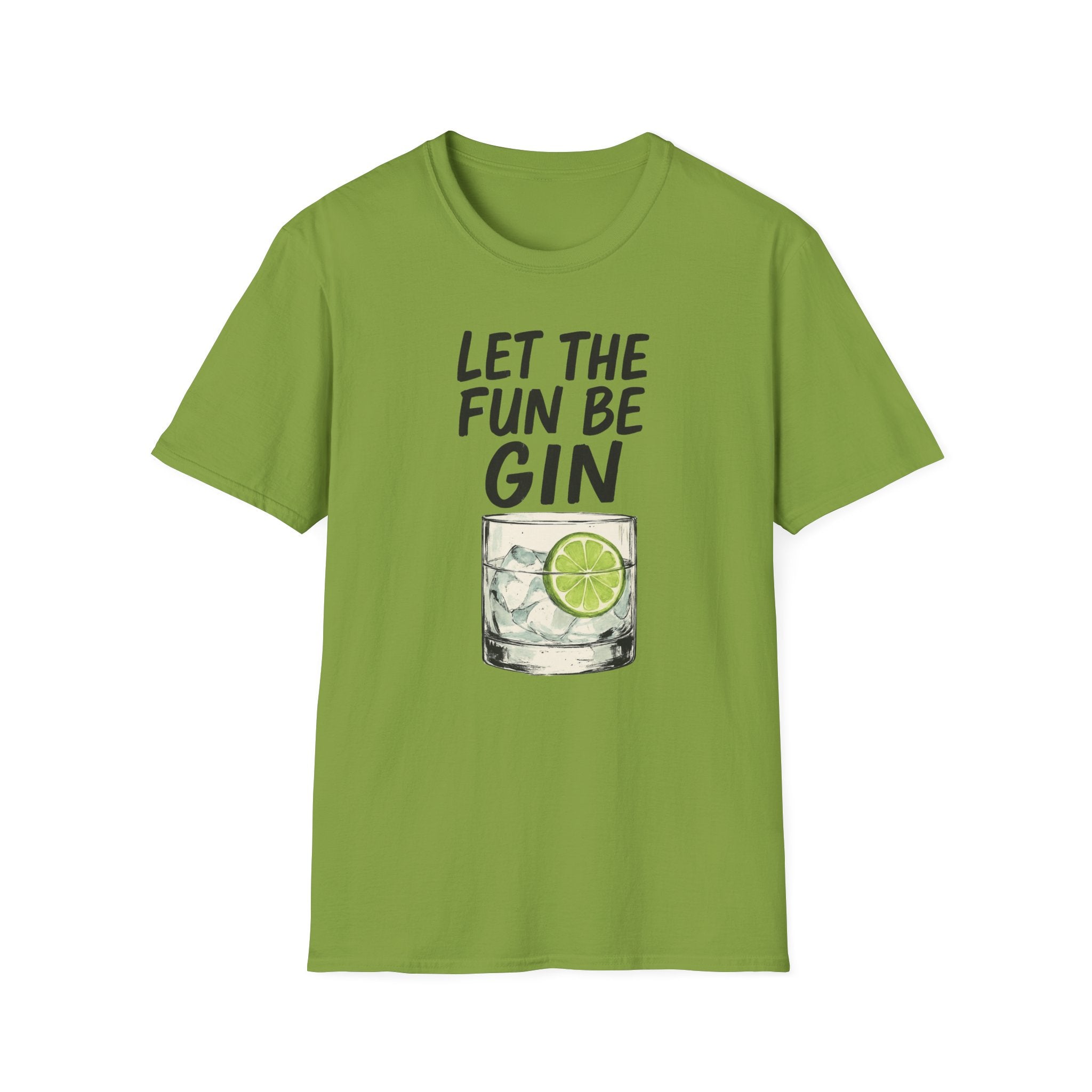 Let the Fun Be Gin Tee, Gin Cocktail Party T-Shirt, Let the Fun Be Gin Tee, Unisex Drinking Shirt, Softstyle Alcohol Top, Mixology Gift