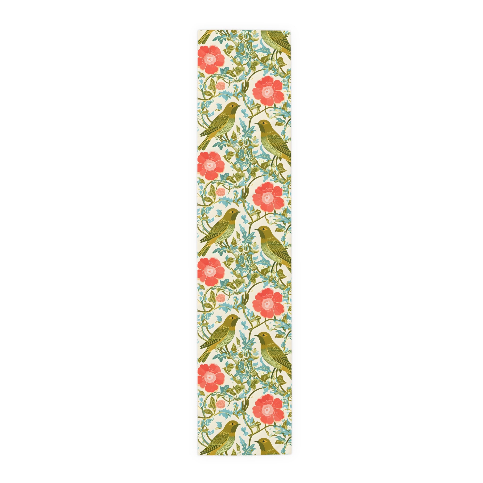 Birds and Blooms Table Runner, Cottagecore Decor, Spring Table Setting, Farmhouse Style, Gift for Home