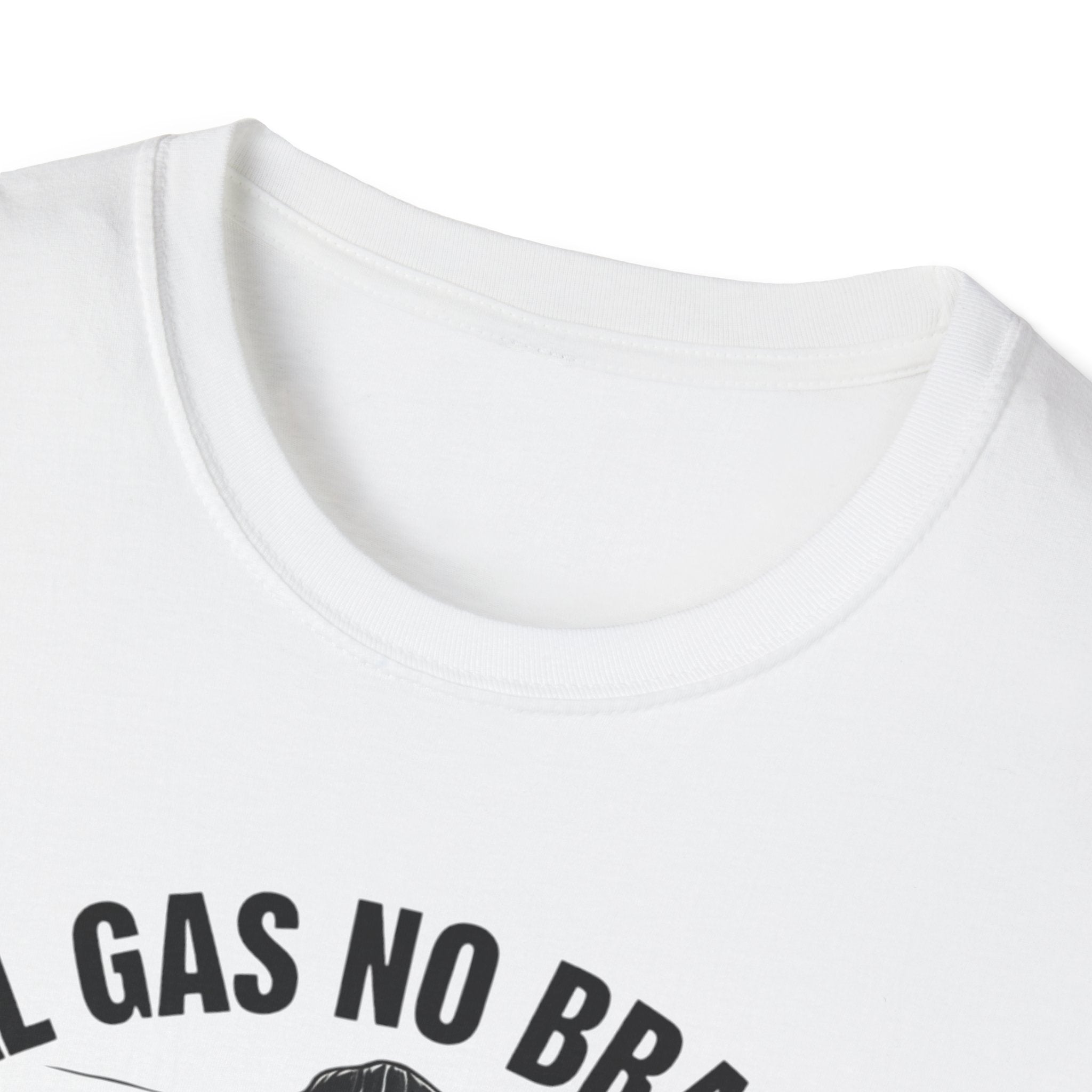 All Gas No Brakes Tee, Beach Party Skull Unisex Softstyle T-Shirt, Summer Skeleton Shirt, Vacation Graphic Top, Surfing Skeleton Apparel