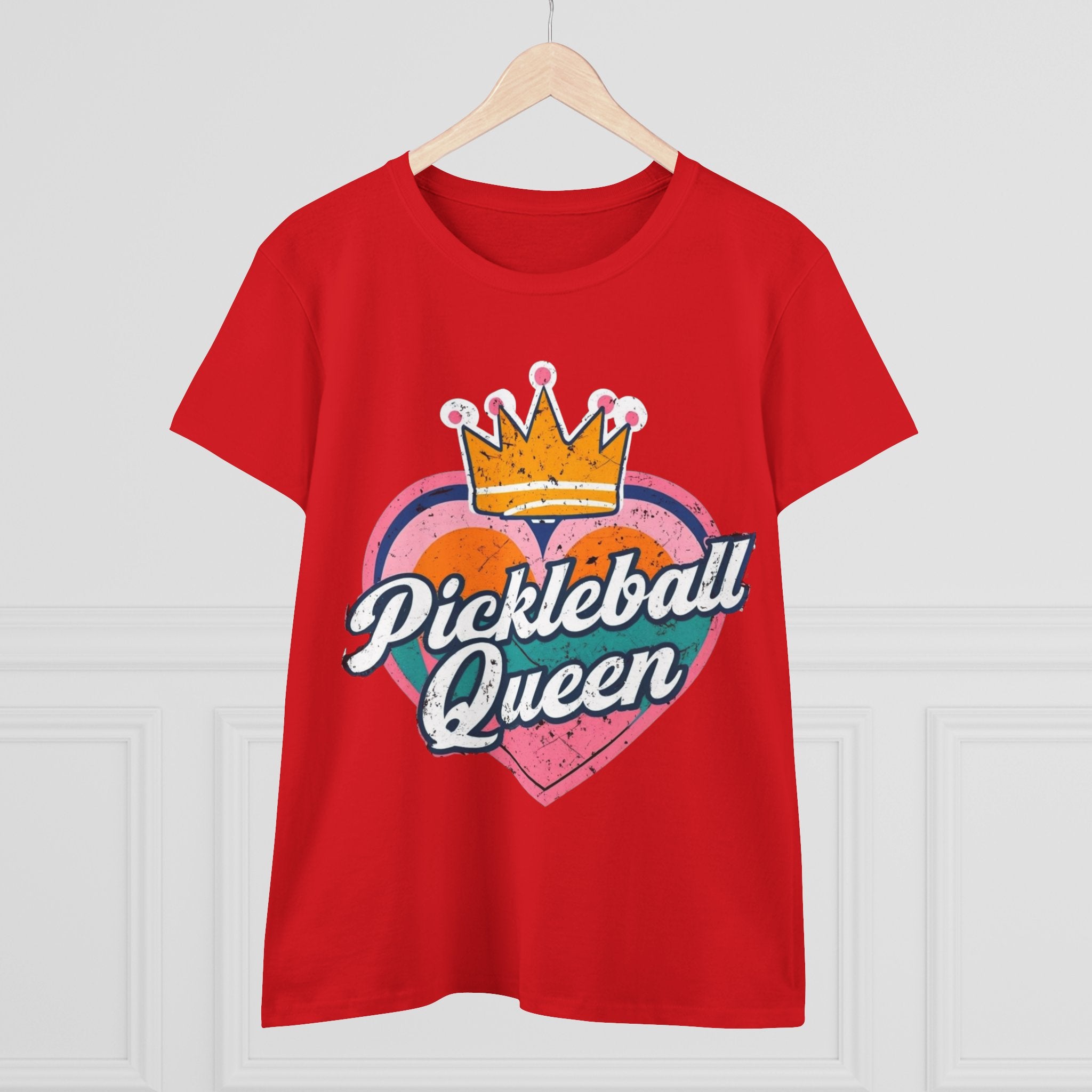 Pickleball Queen Cotton Tee - Perfect for Sports Lovers, Gifts for Her, Summer Fun, Activewear, Casual Style crown paddle queen