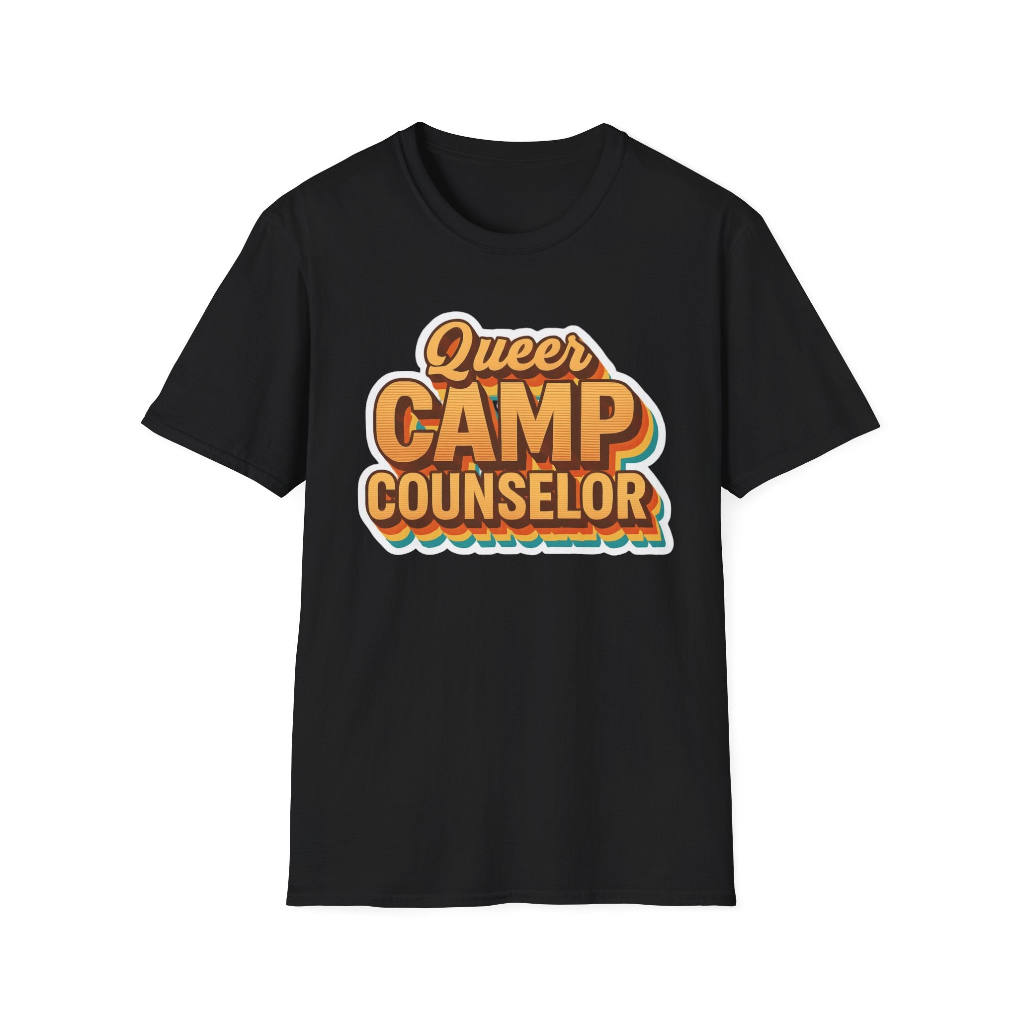 Queer Camp Counselor T-Shirt, LGBTQ Pride Tee, Rainbow Graphic Shirt, Summer Camp Theme Top, Gender Neutral Clothing Ptown carnival