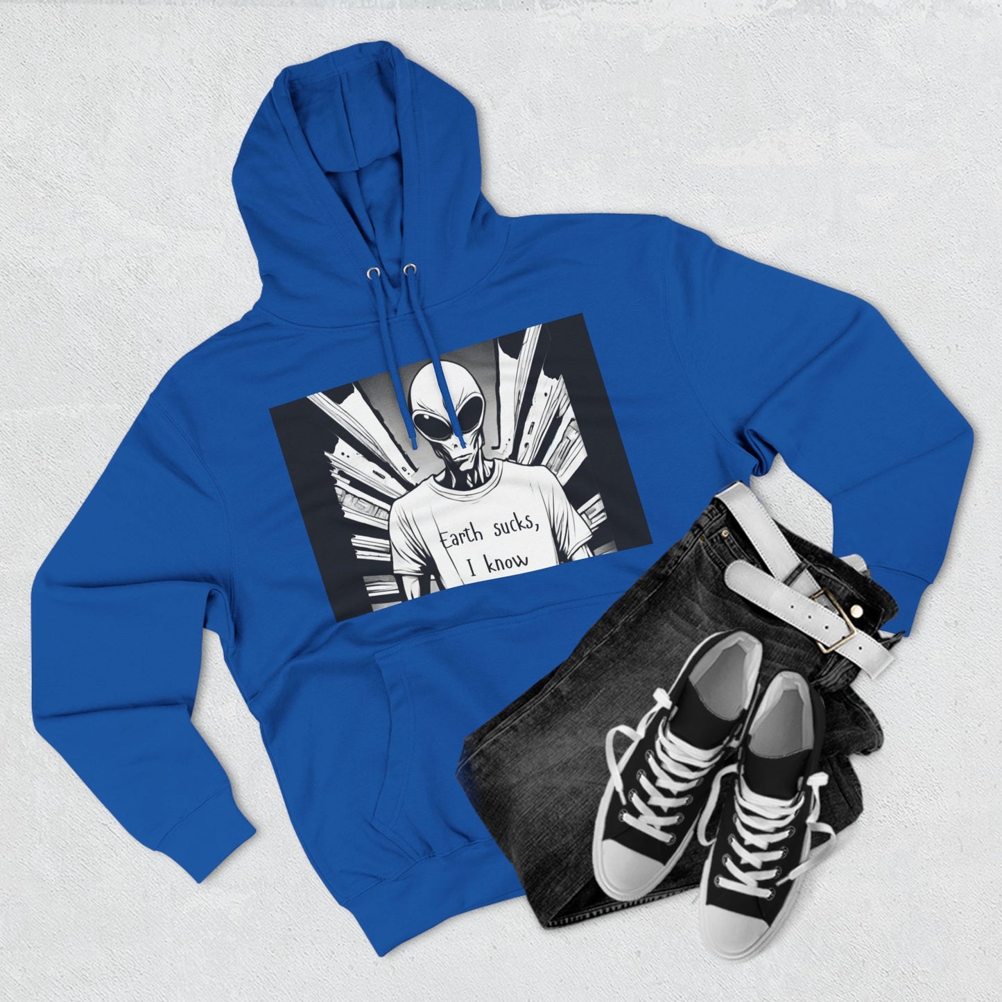 Fleece Hoodie - Earth Sucks I Know - Funny Graphic Design