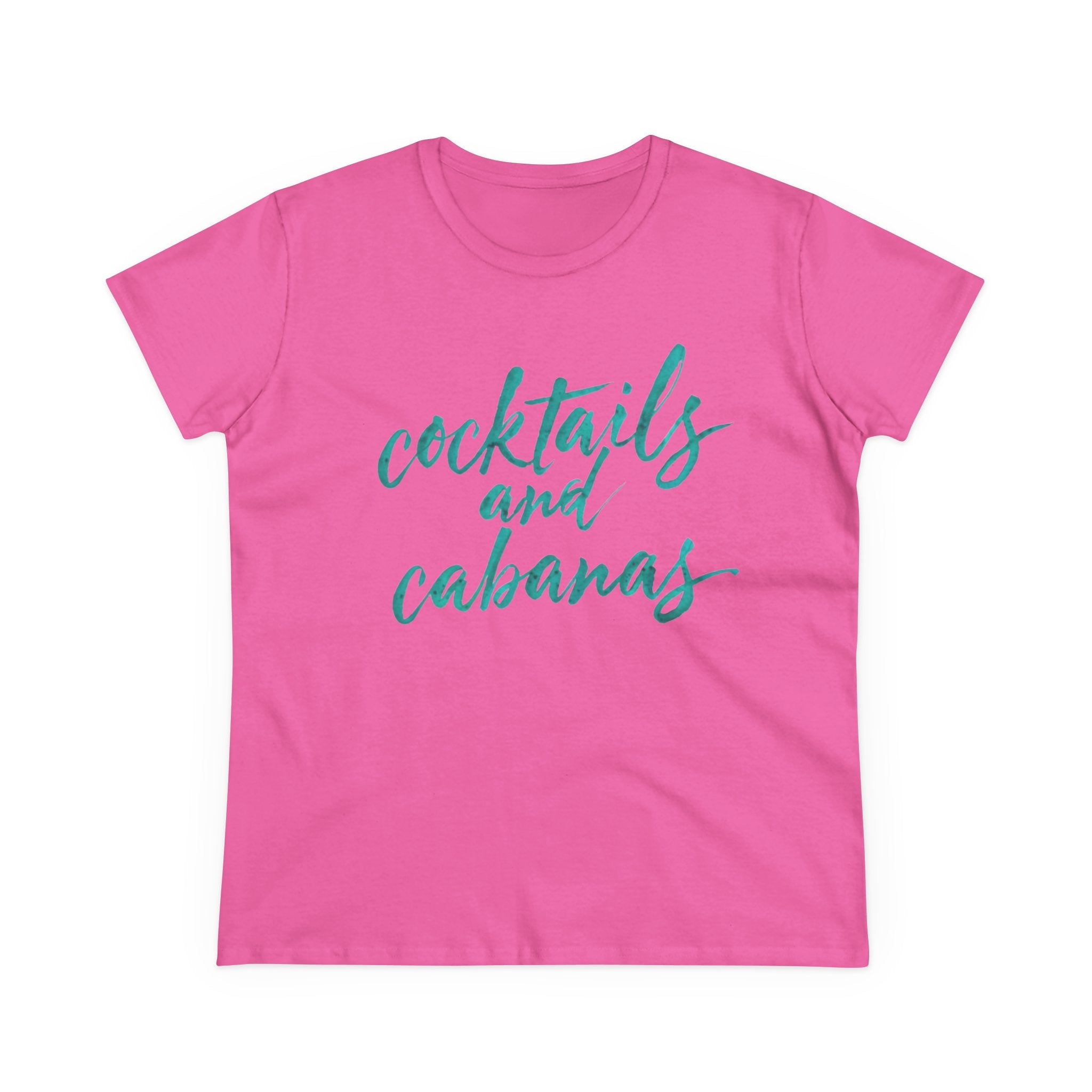 Cocktails and Cabanas Tee - Women's Midweight Cotton Shirt, Beachwear, Summer Top, Vacation Outfit, Casual Wear, Gift for Her, Pool