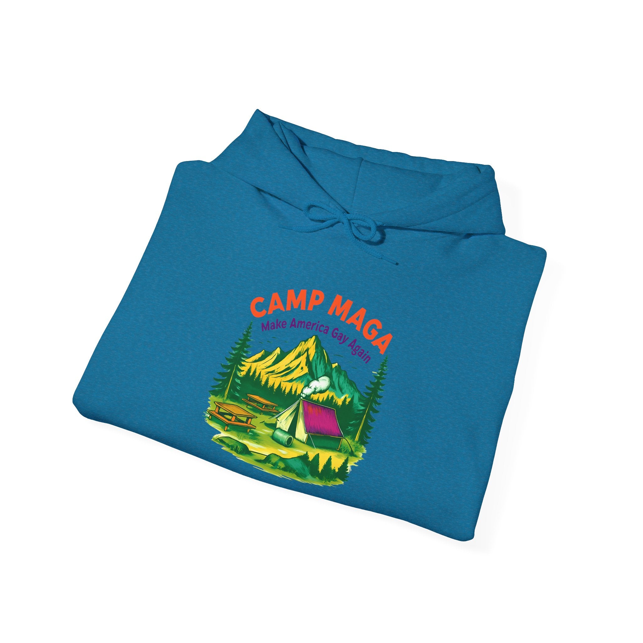 Camp Maga Gay Pride Hoodie, LGBT Rainbow Sweatshirt, P-Town Carnival Unisex Pullover, America Flag Jumper, LGBTQ Summer Camp Gift, Political