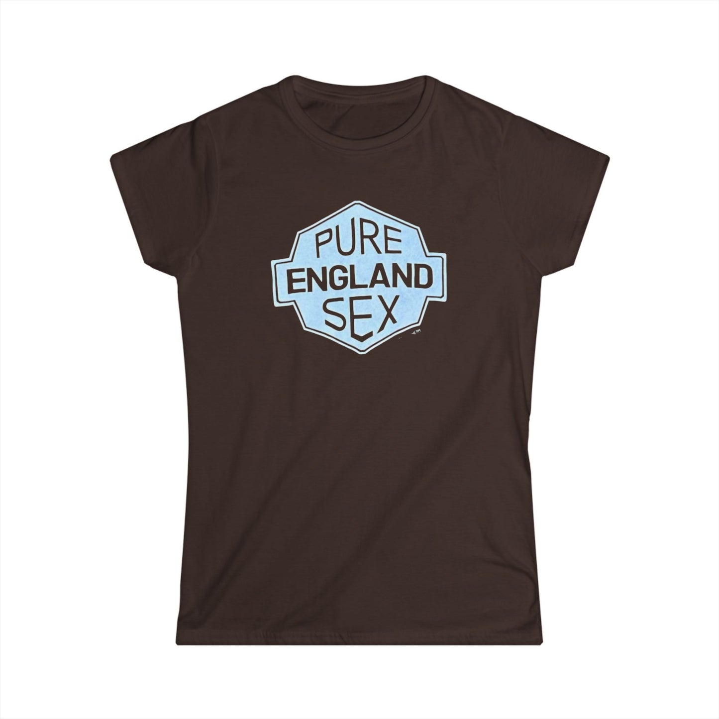 Pure England Sex Tee, Casual Women's Shirt, Funny Graphic Top, Gift for Her, Summer Fashion, Trendy Softstyle Tee white lotus