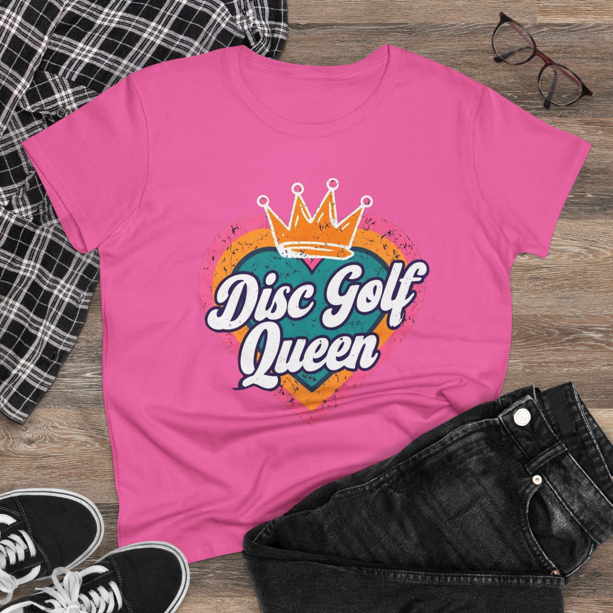 Disc Golf Queen Women's Tee, Fun Disc Golf T-Shirt, Sporty Graphic Tee, Gift for Disc Golf Lovers, Casual Outfit, Summer Wardrobe