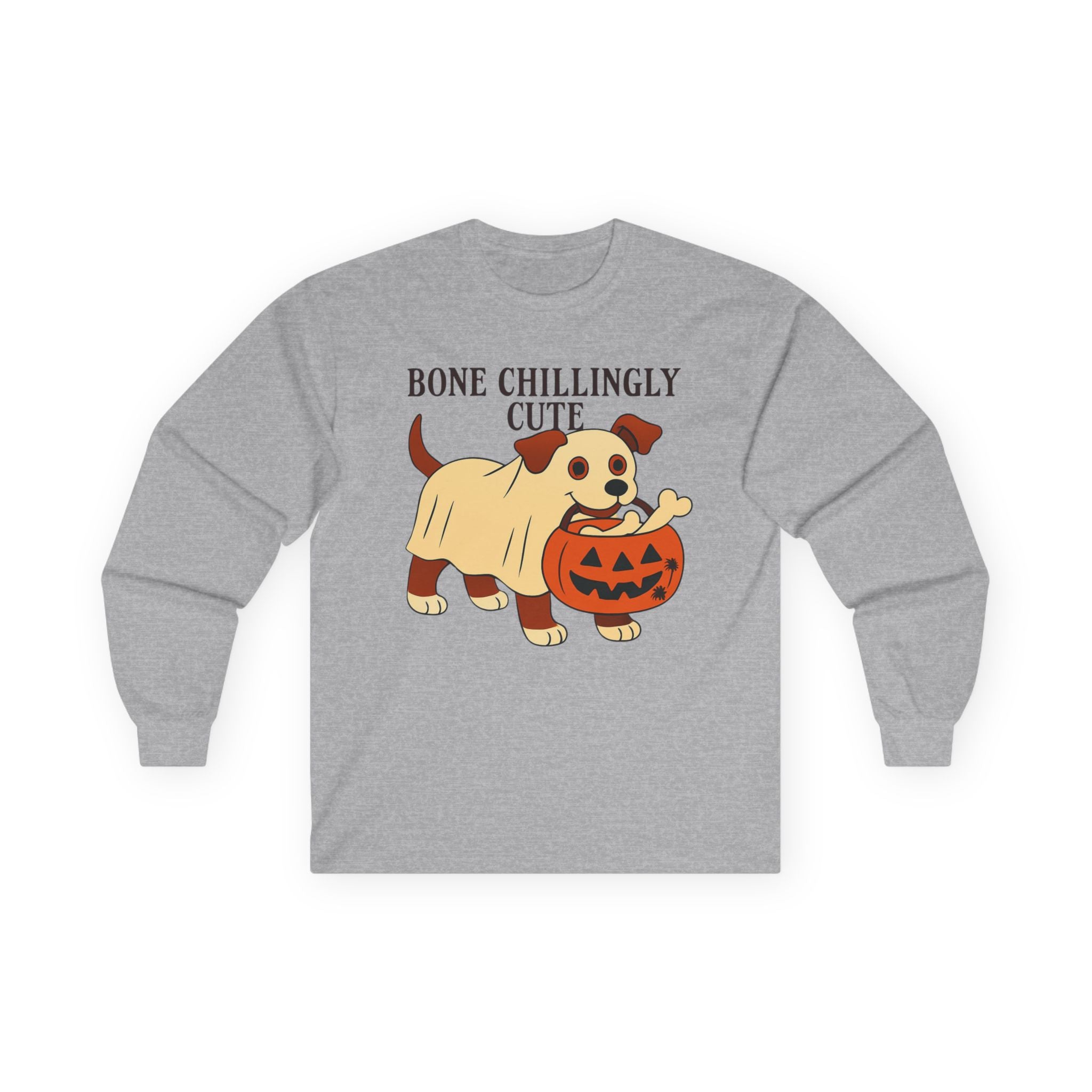 Halloween Dog Costume Tee, Spooky Dog Lover Shirt, Trick-or-Treating Long Sleeve Top, Bone Chilling Cute Unisex Shirt, Halloween Tee, Dog