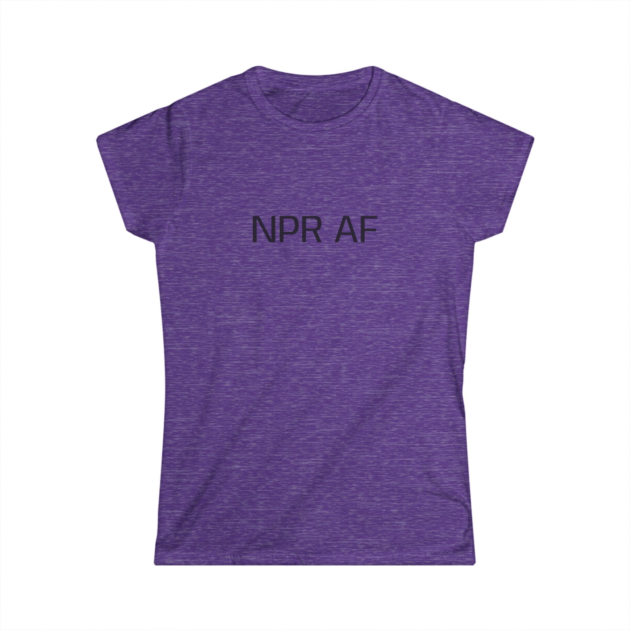 NPR AF Women's Softstyle Tee, Funny Tee for Radio Lovers, Casual Wear, Gift for Book Lovers, Perfect for Everyday or Events