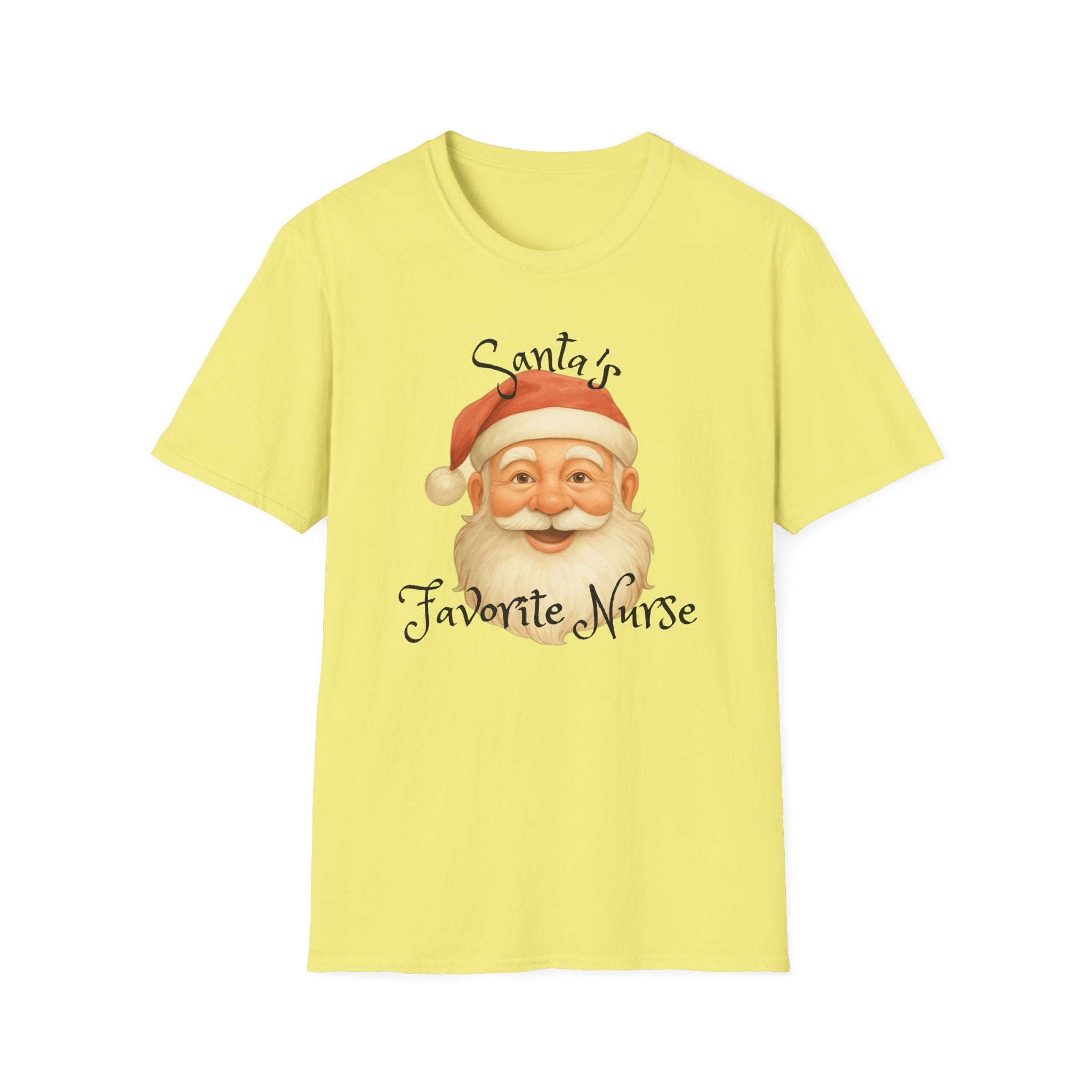 Santa Nurse Christmas T-Shirt, Santa's Favorite Nurse Top, Holiday Gifts for Nurses, Unisex Tee, RN Shirt, Healthcare Worker Apparel