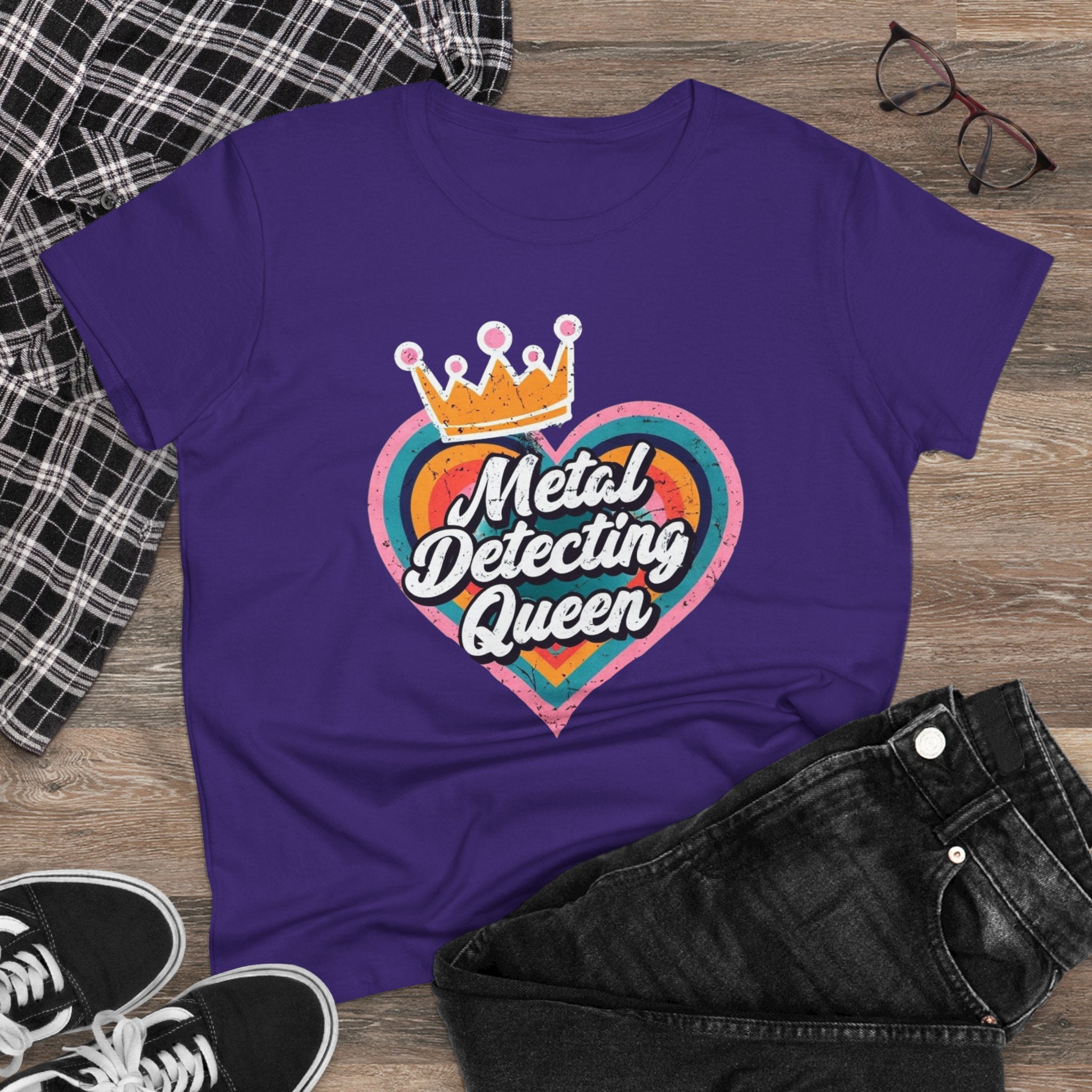 Metal Detecting Queen T-Shirt, Fun Tee for Hobbyists, Gift for Treasure Hunters, Everyday Casual Wear, Perfect for Outdoors