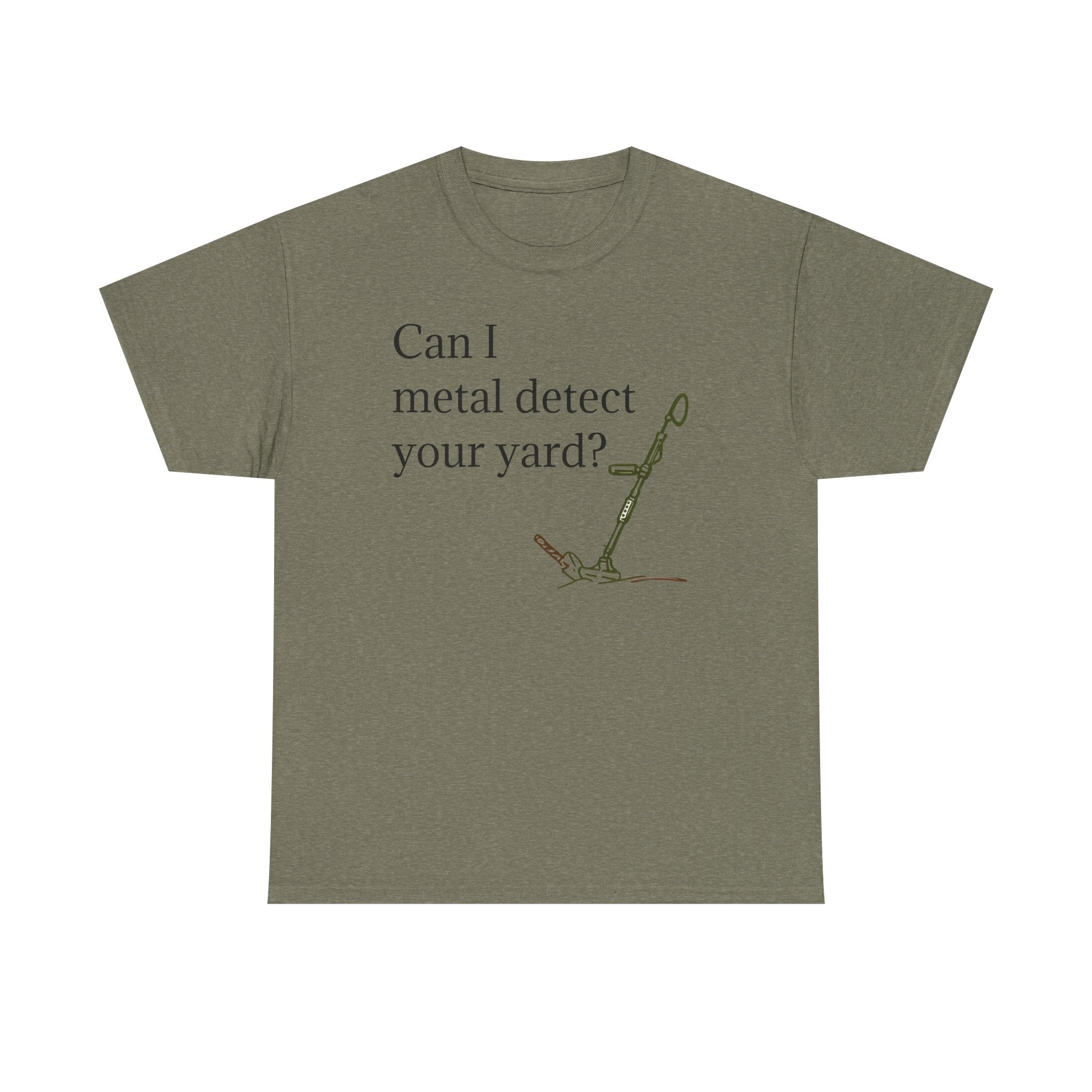 Metal Detecting Unisex Heavy Cotton Tee, Gift for Metal Detector Enthusiasts, Yard Detecting Shirt, Outdoor Hobby Apparel, Vintage Metal