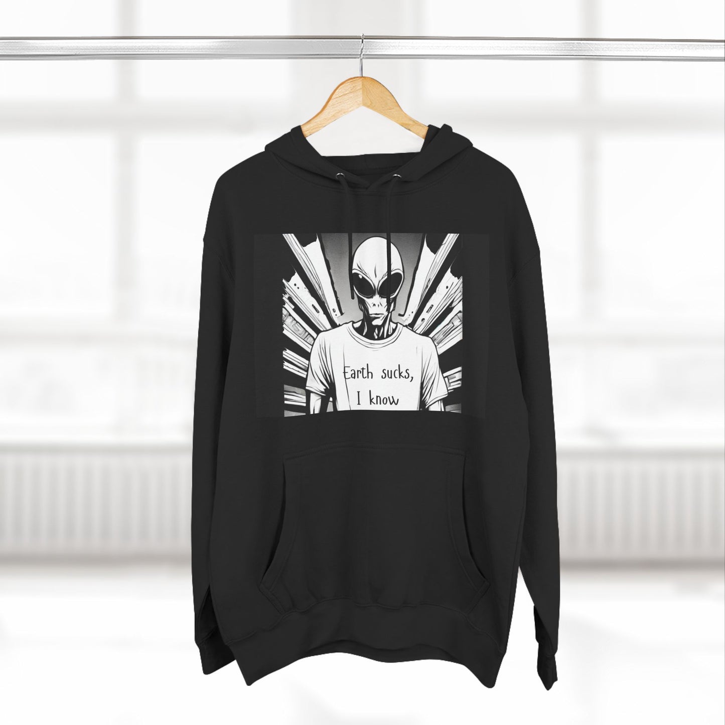 Fleece Hoodie - Earth Sucks I Know - Funny Graphic Design