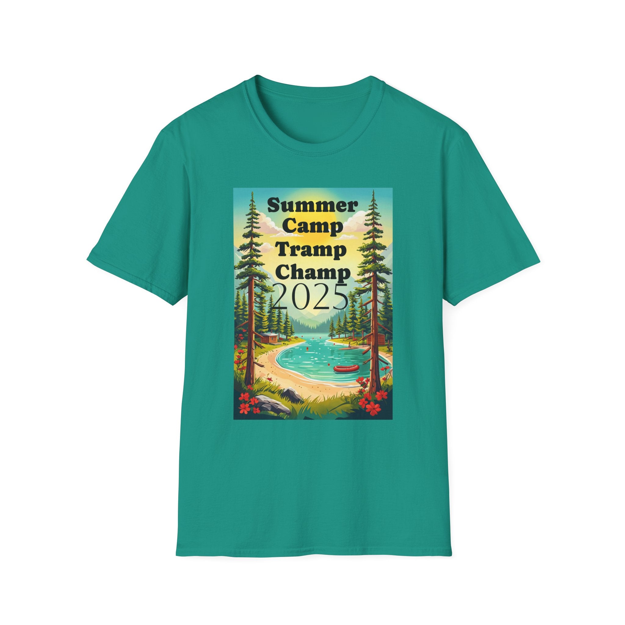 Unisex Summer Camp T-Shirt, Fun Camp Tee, Outdoor Adventure Shirt, Camping Gift, Tramp Champ Apparel, 2025 Summer Tees