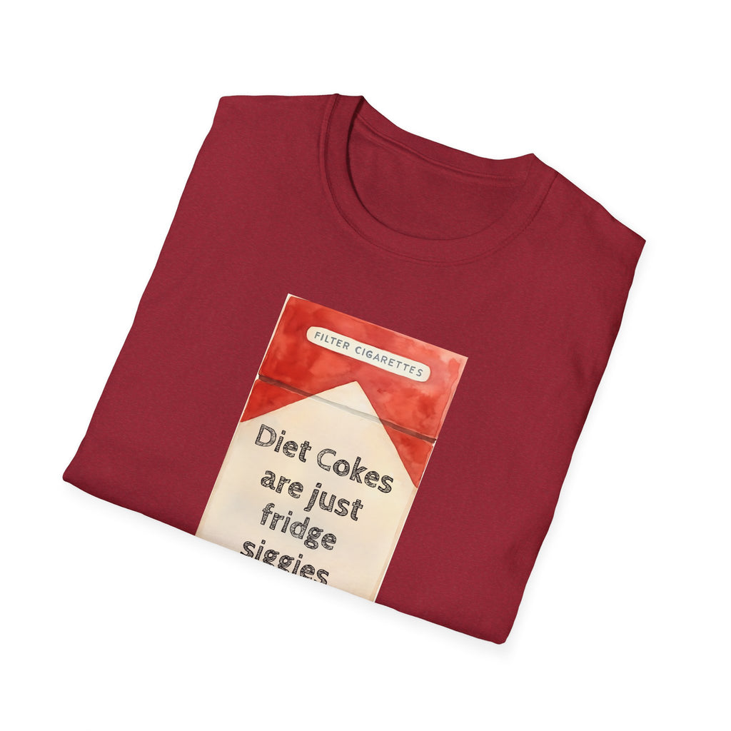 Retro Cool Diet Cola Unisex Softstyle T-Shirt, Fridge Siggies Smokers Gift Tee, Vintage Soda Pop Shirt smoker gift reds