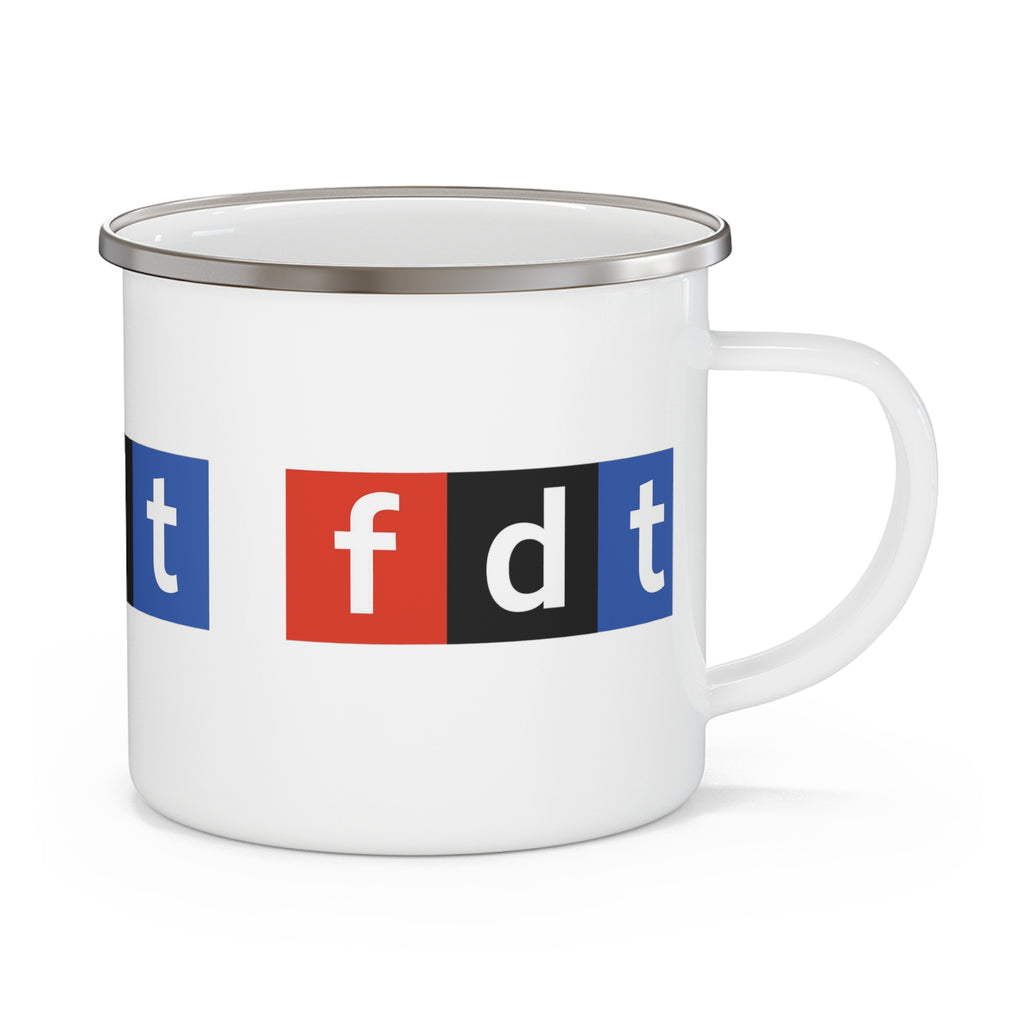 FDT Enamel Mug, Anti Trump Protest Activist, Political Resistance Camping Cup, Liberal Democrat Gift, Resistance Movement Gear, Protester Gift,