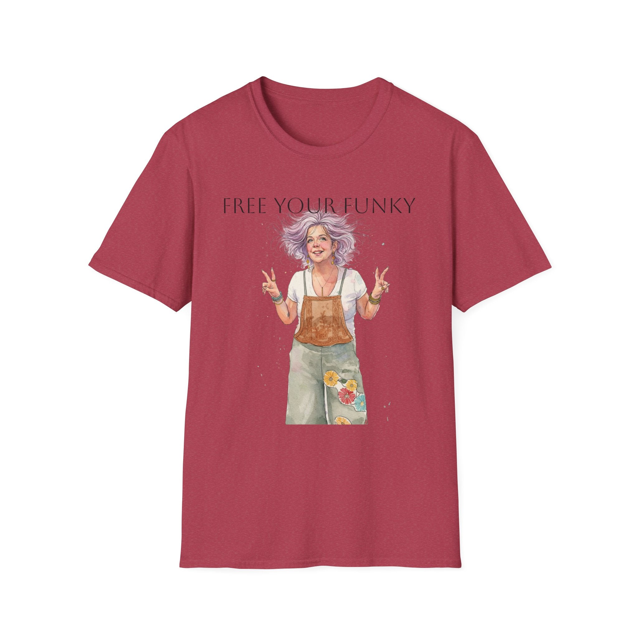 T-Shirt — “Free Your Funky” Peace-Sign Boho Woman Graphic Tee