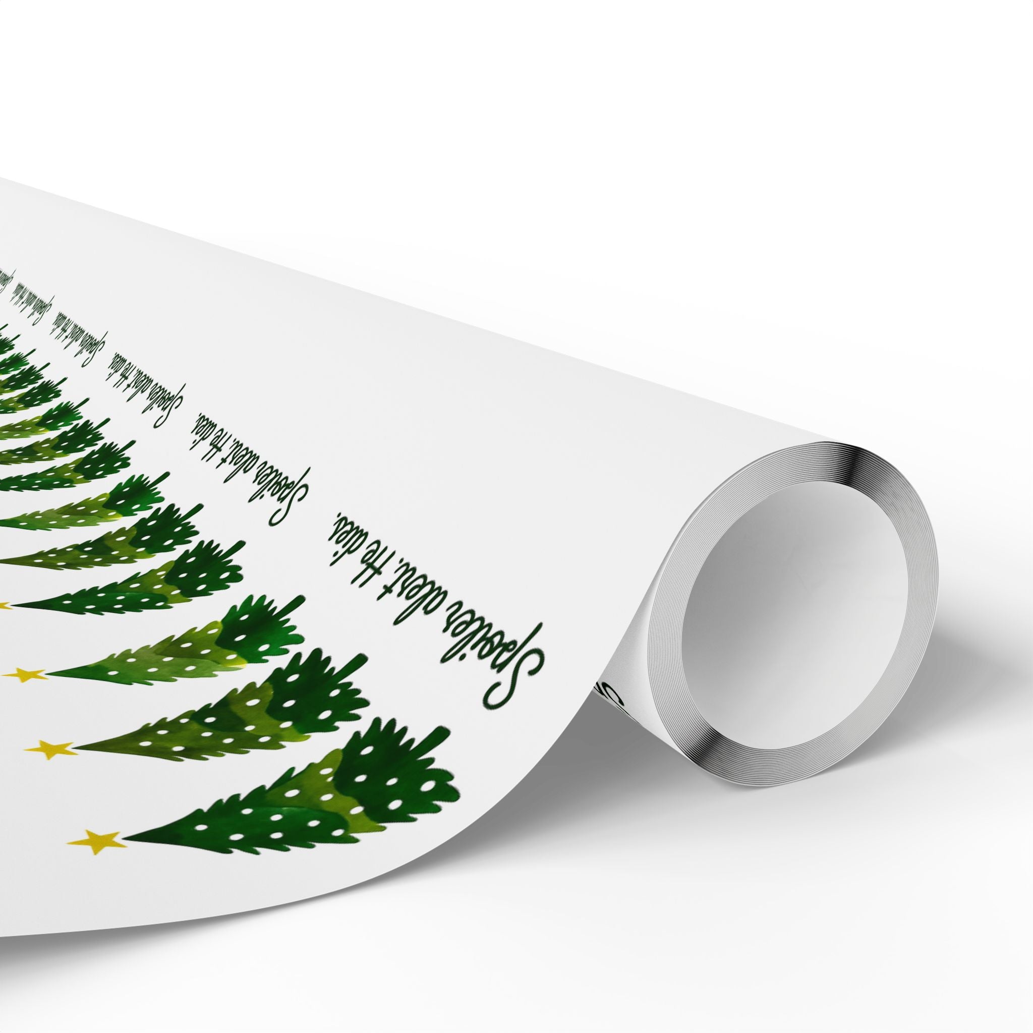 Funny Jesus Spoiler alert. He dies. Christmas Tree Wrapping Paper Roll – Festive Green Trees with