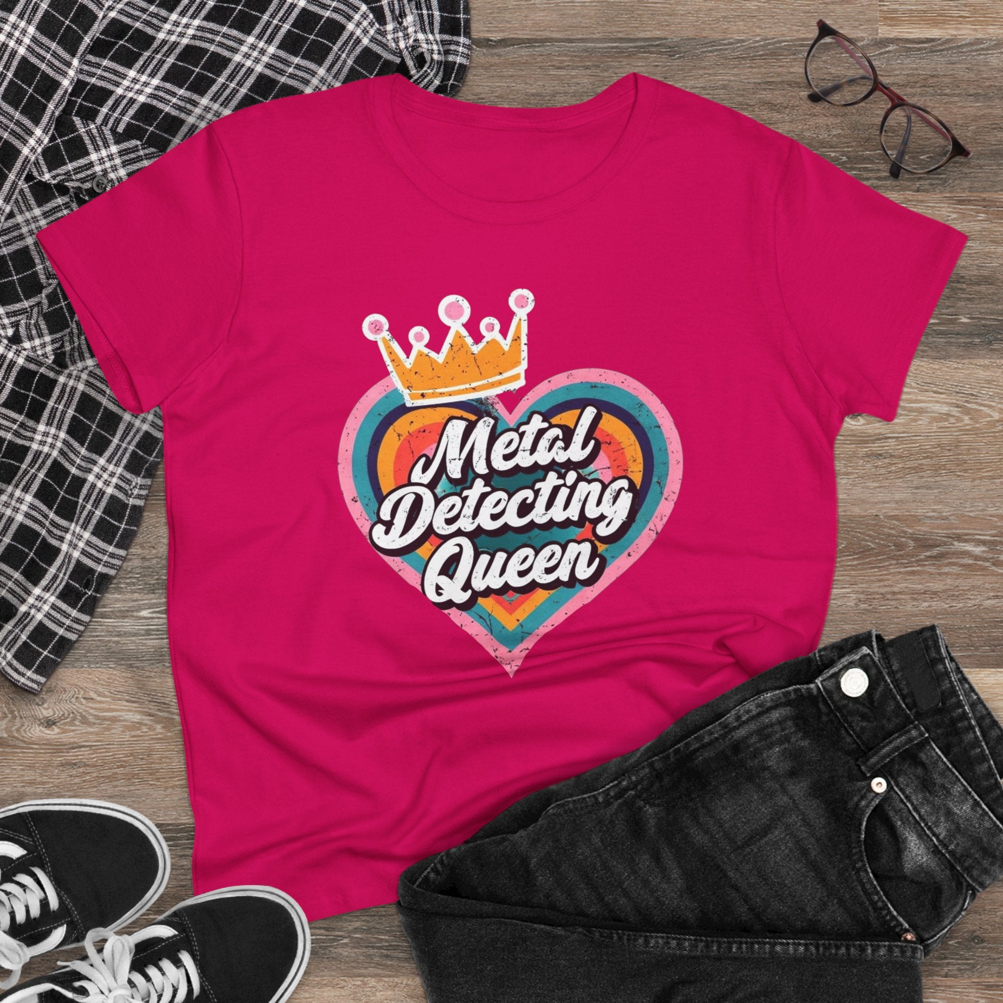 Metal Detecting Queen T-Shirt, Fun Tee for Hobbyists, Gift for Treasure Hunters, Everyday Casual Wear, Perfect for Outdoors