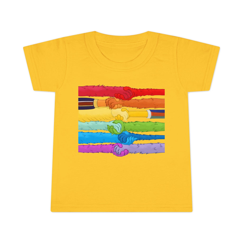 Rainbow Unity Toddler T-Shirt, Pride Tee, Kids Equality Shirt, Colorful Love Top, LGBTQ+ Support Apparel, Cute Gift for Toddlers