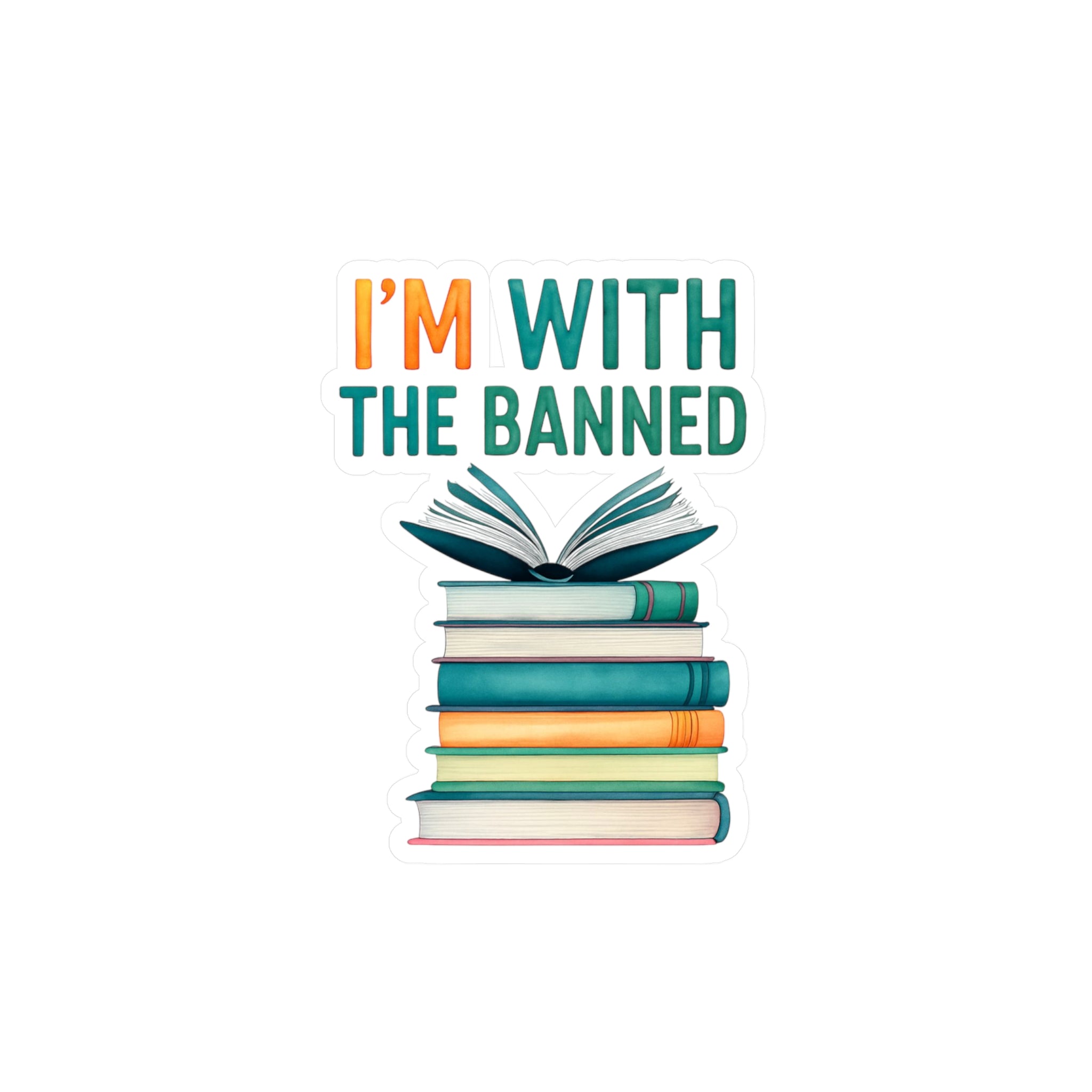 Literary Freedom Vinyl Decal - 'I'M WITH THE BANNED'