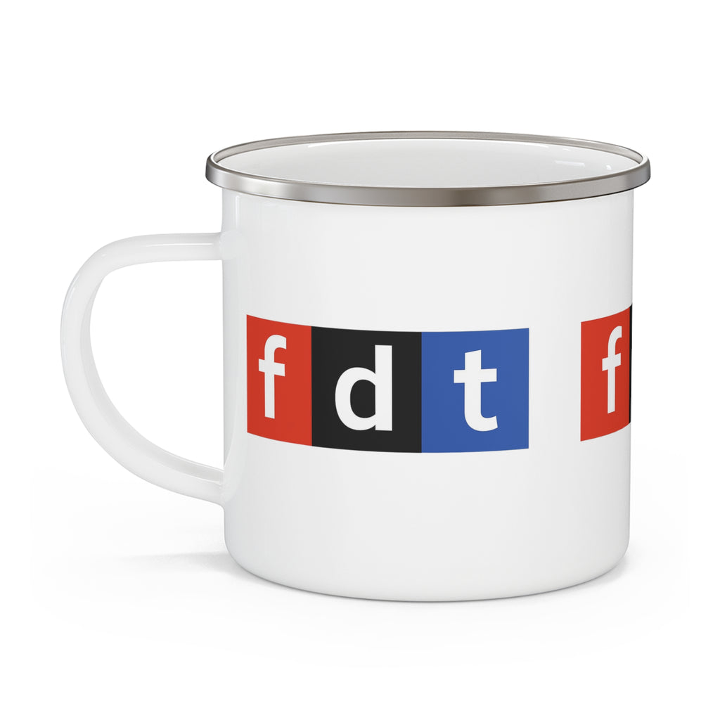 FDT Enamel Mug, Anti Trump Protest Activist, Political Resistance Camping Cup, Liberal Democrat Gift, Resistance Movement Gear, Protester Gift,