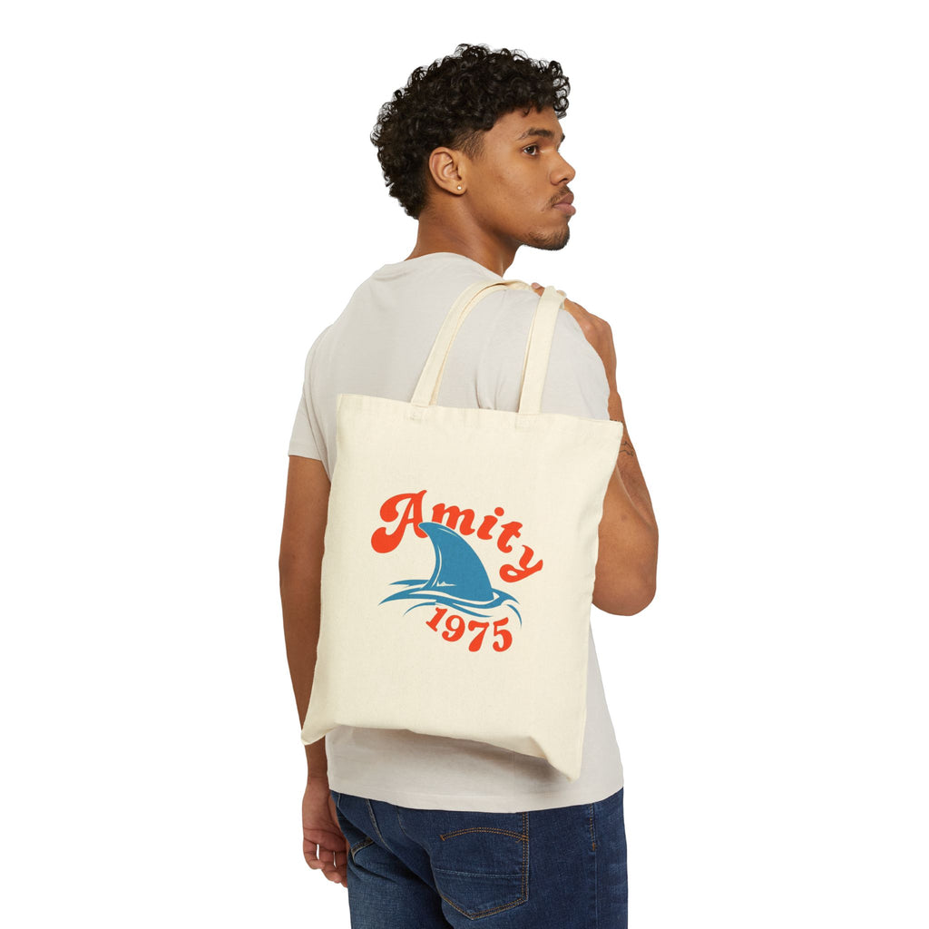 Shark Amity 1975 Vintage Canvas Tote Bag, Eco-Friendly Shopping Bag, Beach Day Essential, Summer Outings, Gift for Friends Marthas Vineyard