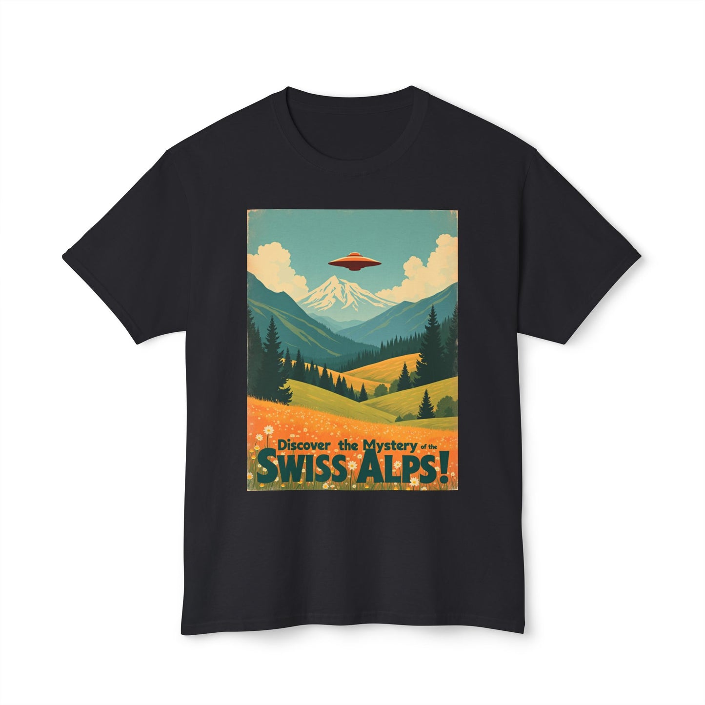 T-Shirt - Swiss Alps Space Travel Adventure Unisex HD Cotton™ Tee