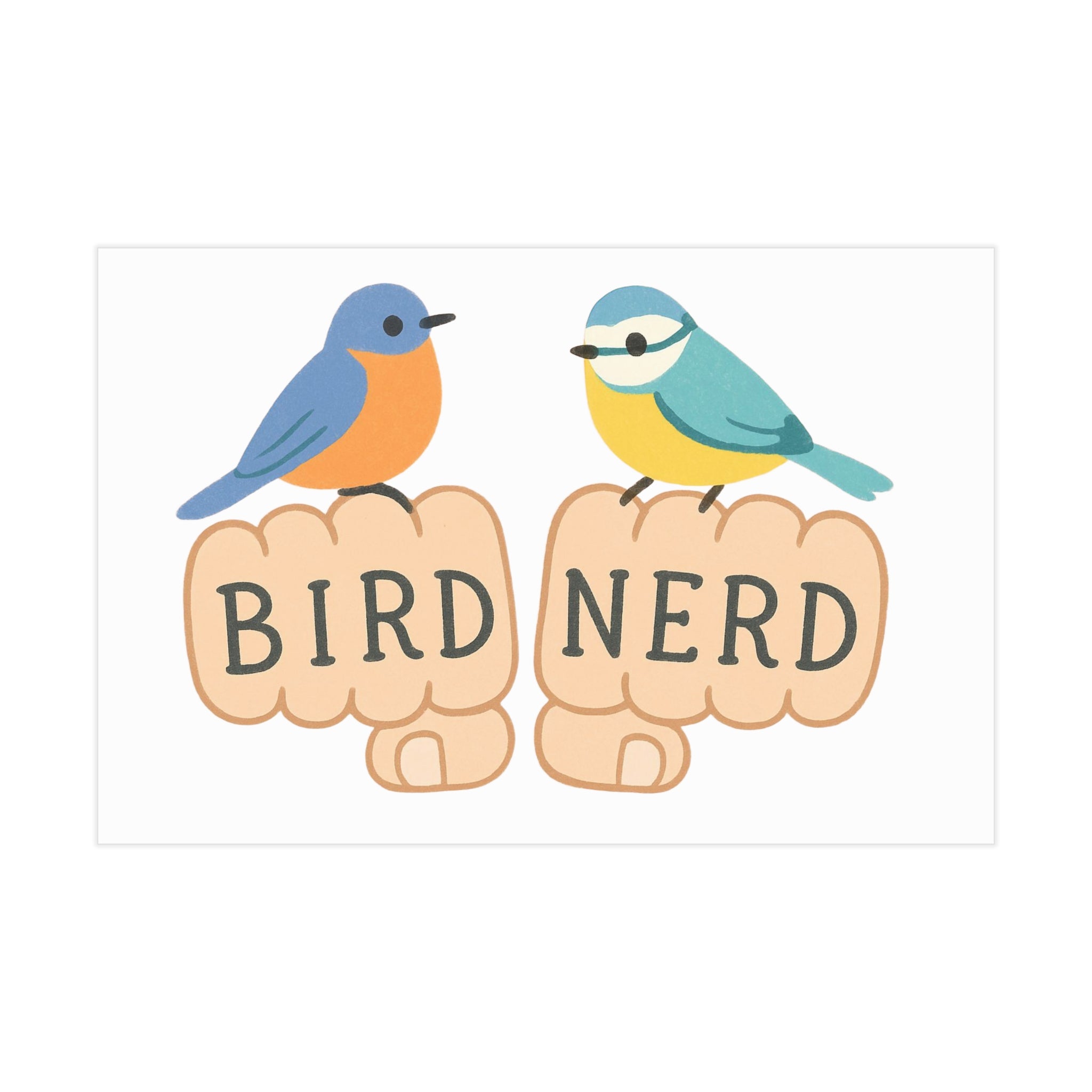 Bird Nerd Unframed Prints, Nature Lover Artwork, Bird Decor, Gift for Birdwatchers, Cute Wall Art for Home Birding gift knuckle, tattoos