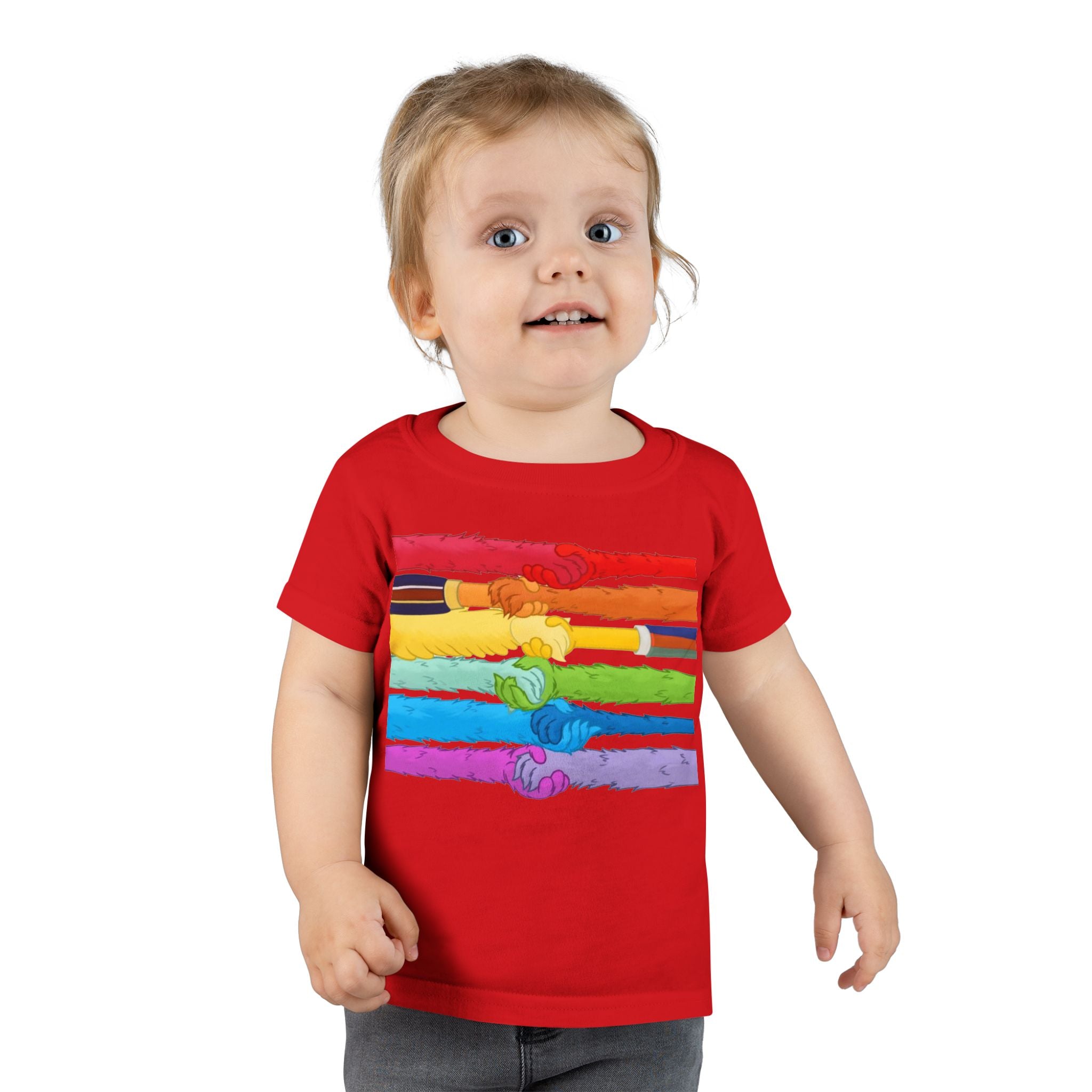 Rainbow Unity Toddler T-Shirt, Pride Tee, Kids Equality Shirt, Colorful Love Top, LGBTQ+ Support Apparel, Cute Gift for Toddlers