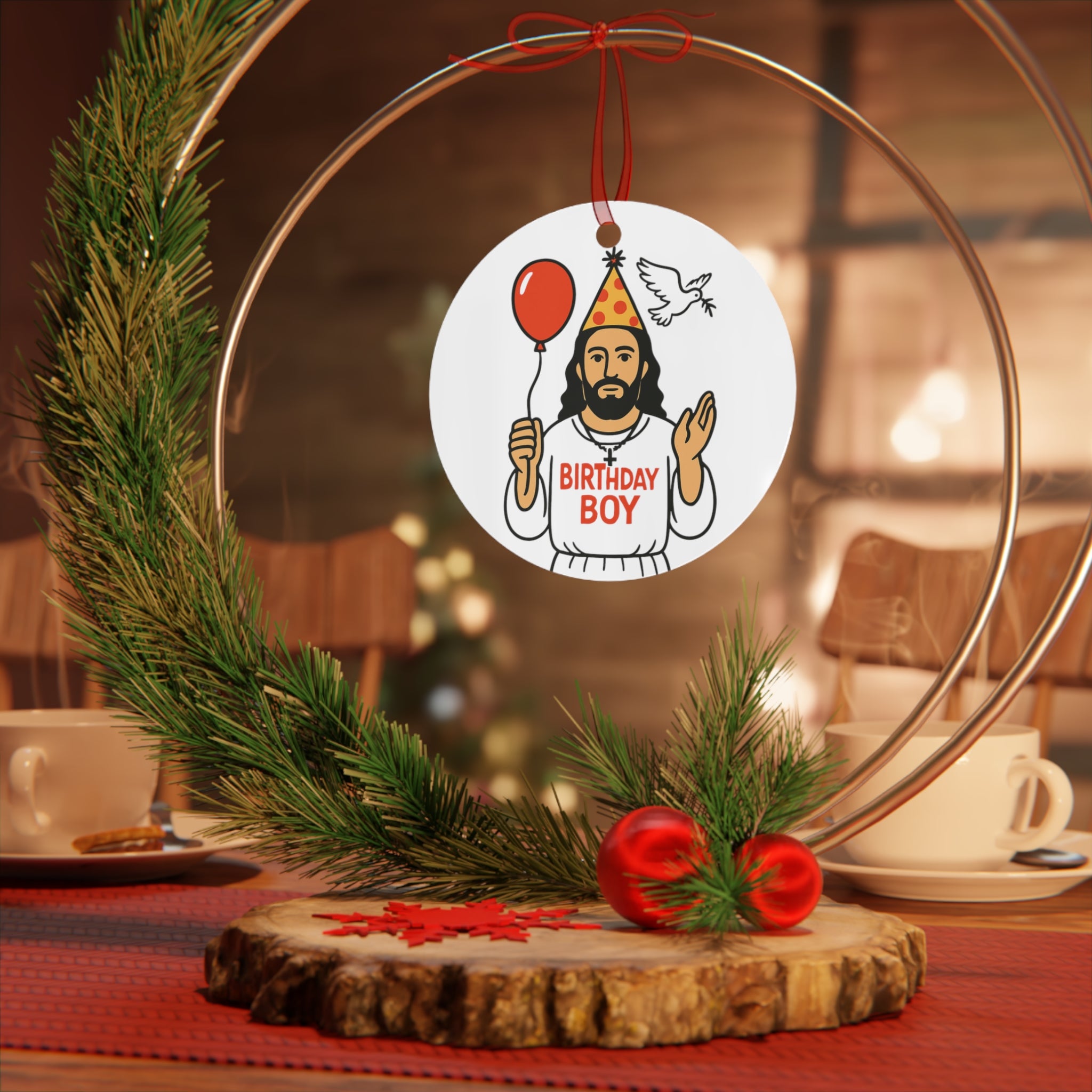 Jesus 'Birthday Boy' Metal Ornament – Religious Christmas & Birthday Keepsake